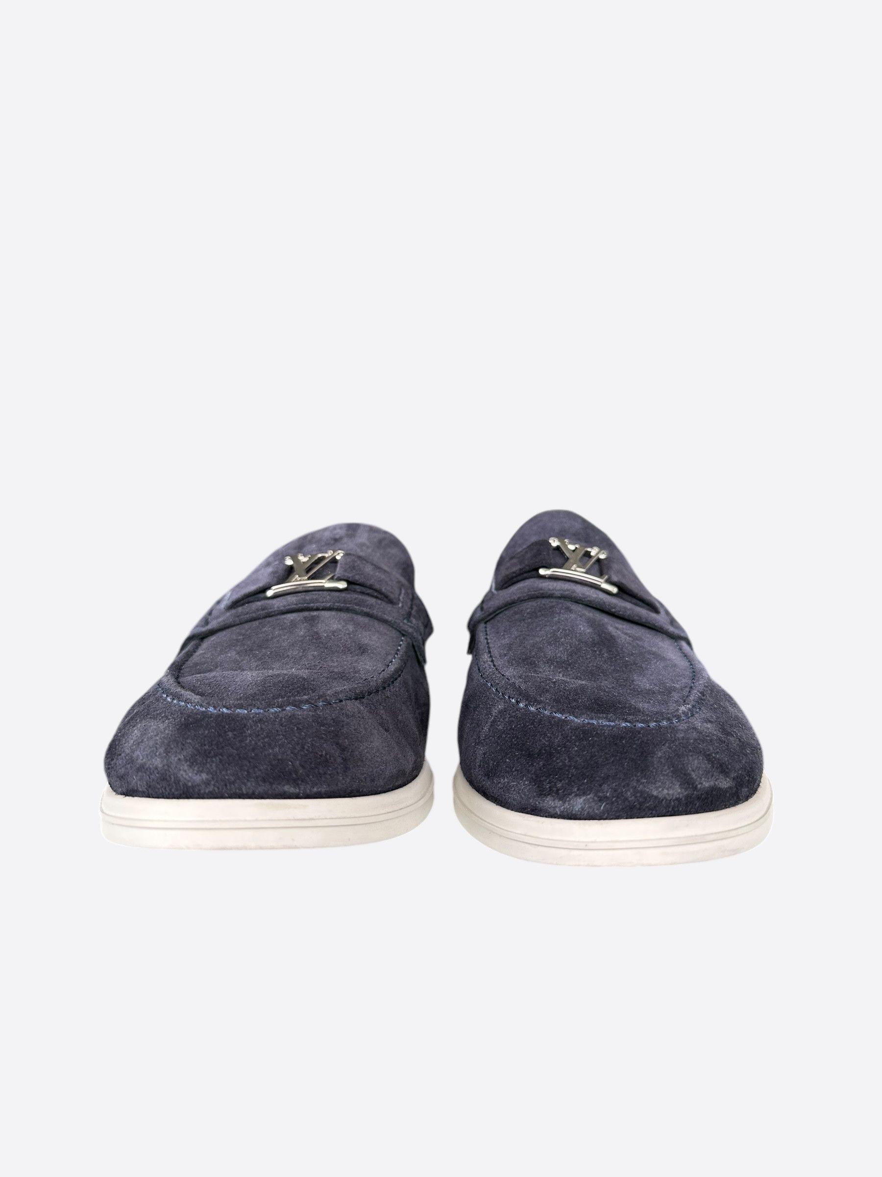 Louis Vuitton Louis Vuitton Navy Suede Estate Loafers Size US 11 / EU 44 - 2 Thumbnail