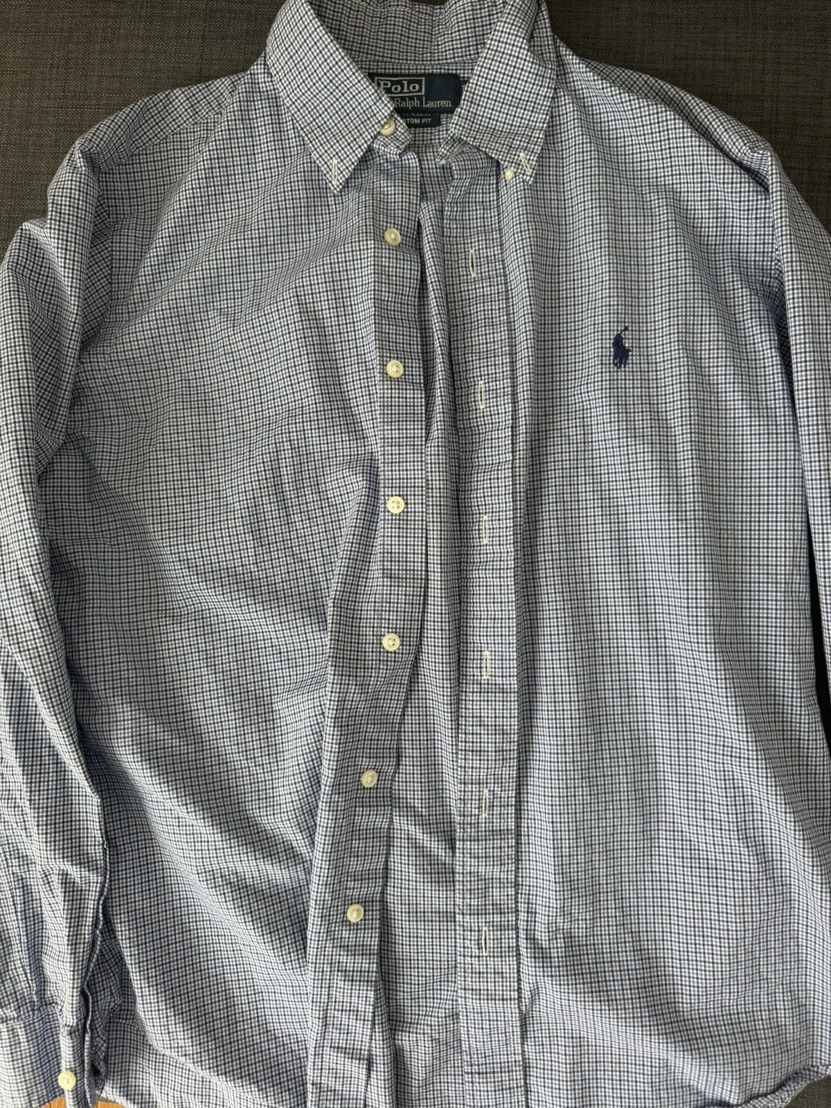 Polo Ralph Lauren Blue and White Checkered Ralph Lauren Button Up Size US M / EU 48-50 / 2 - 4 Thumbnail