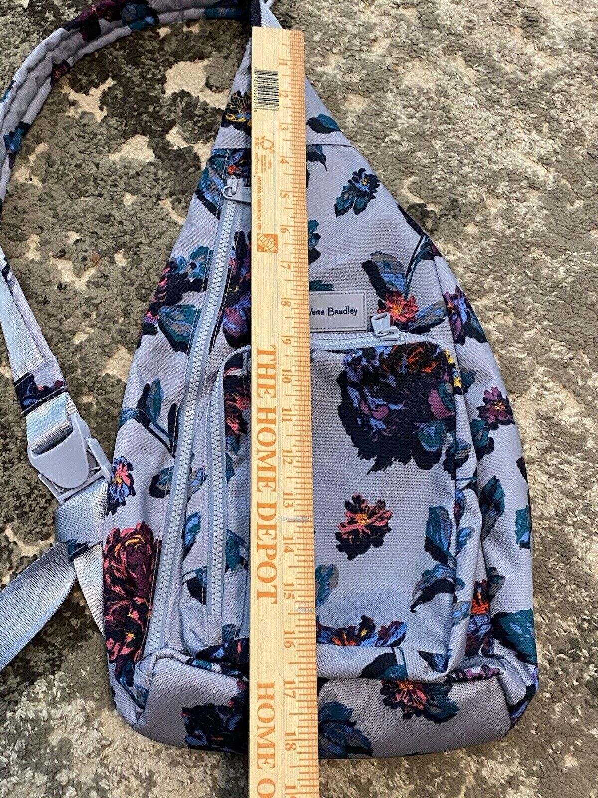 Designer Vera Bradley Sling Backpack Blueberry Floral Flowers MSRP$65 Size ONE SIZE - 3 Thumbnail