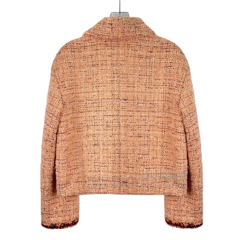 Chanel Chanel Orange cotton lapel single-breasted woven tweed jac Size XS / US 0-2 / IT 36-38 - 2 Thumbnail