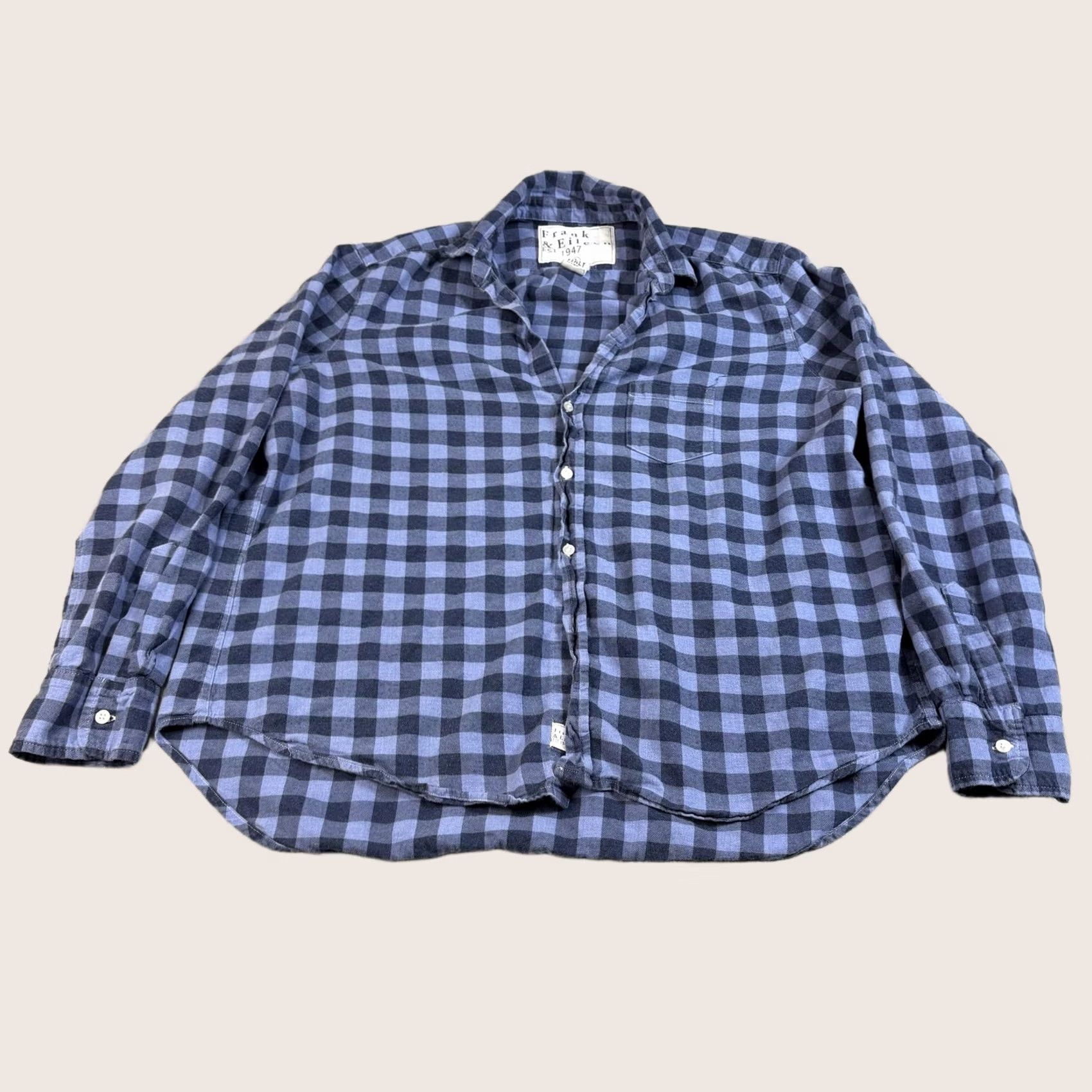 Frank & Eileen Frank & Eileen Shirt Eileen Women Large Blue Check Plaid Button Heritage Made US Size L / US 10 / IT 46 - 1 Thumbnail