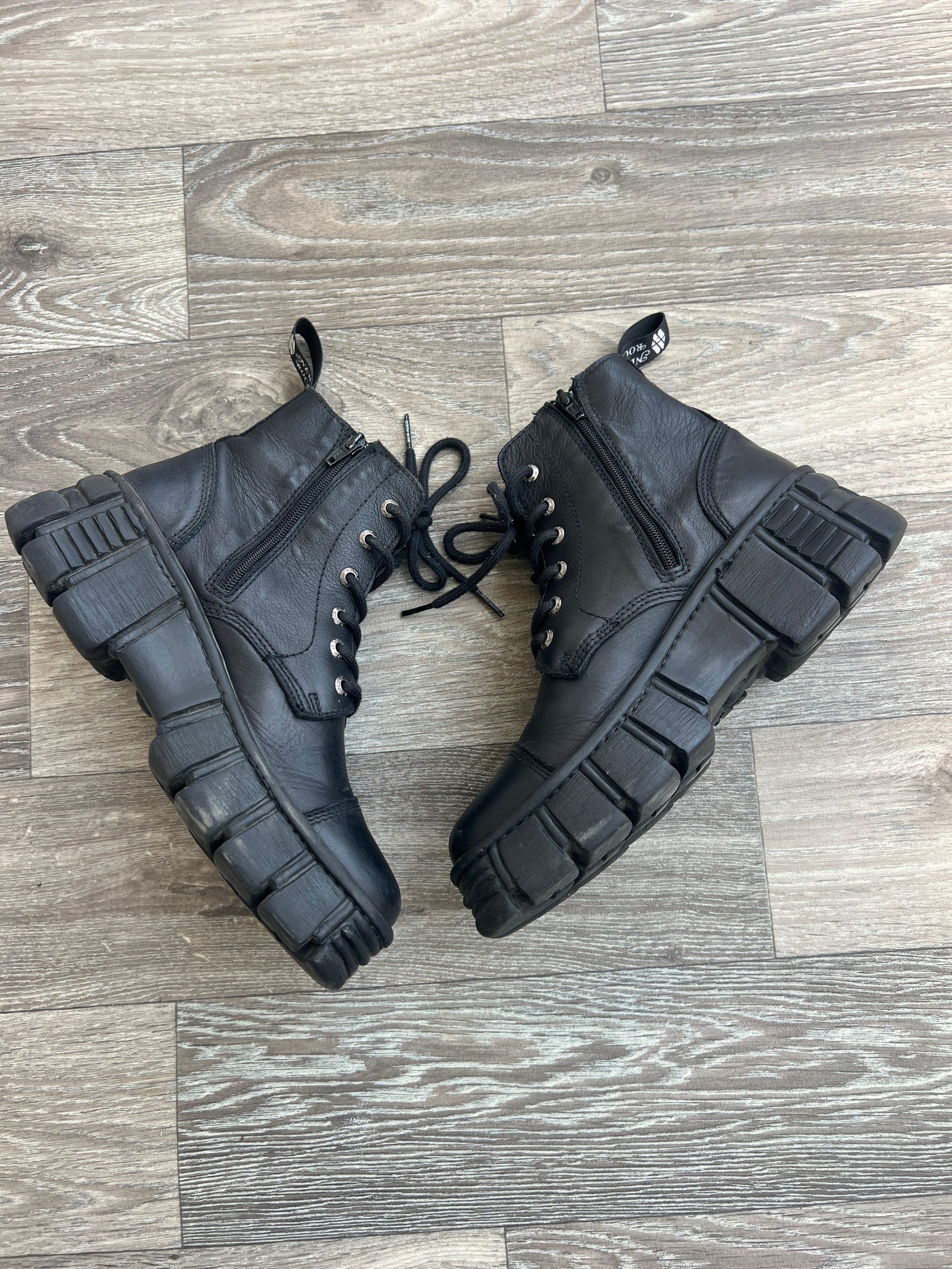 New Rock New Rock Black Leather Boots Size US 7 / EU 40 - 11 Thumbnail