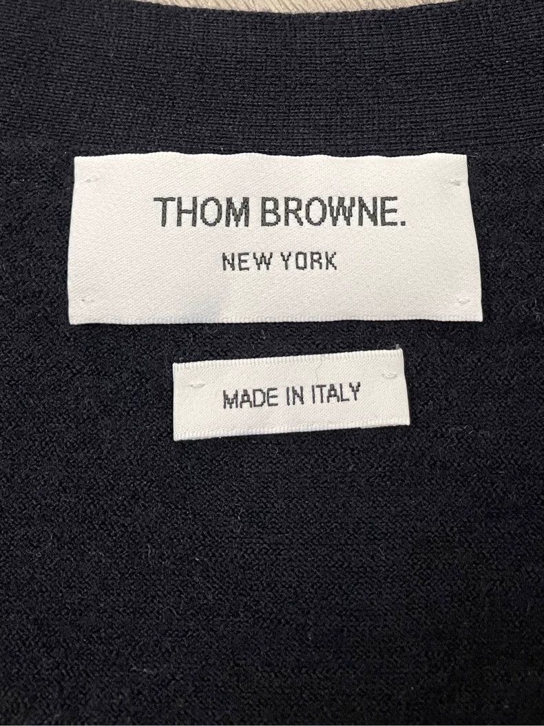 Thom Browne Thom Browne size3 Blue and gray wool cardigan Size US L / EU 52-54 / 3 - 5 Thumbnail