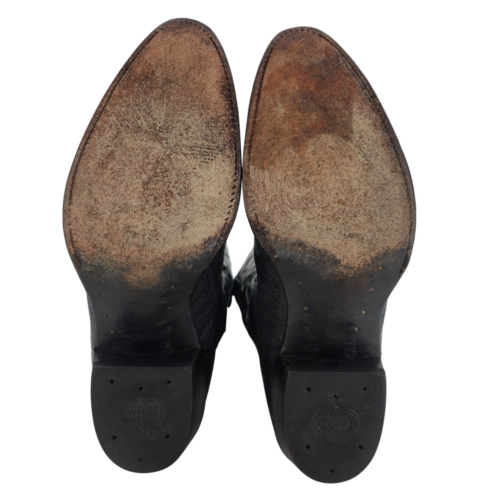 Nocona Vintage Nocona Exotic Elephant Print Men 9.5D Black Leather Size US 9.5 / EU 42-43 - 6 Thumbnail