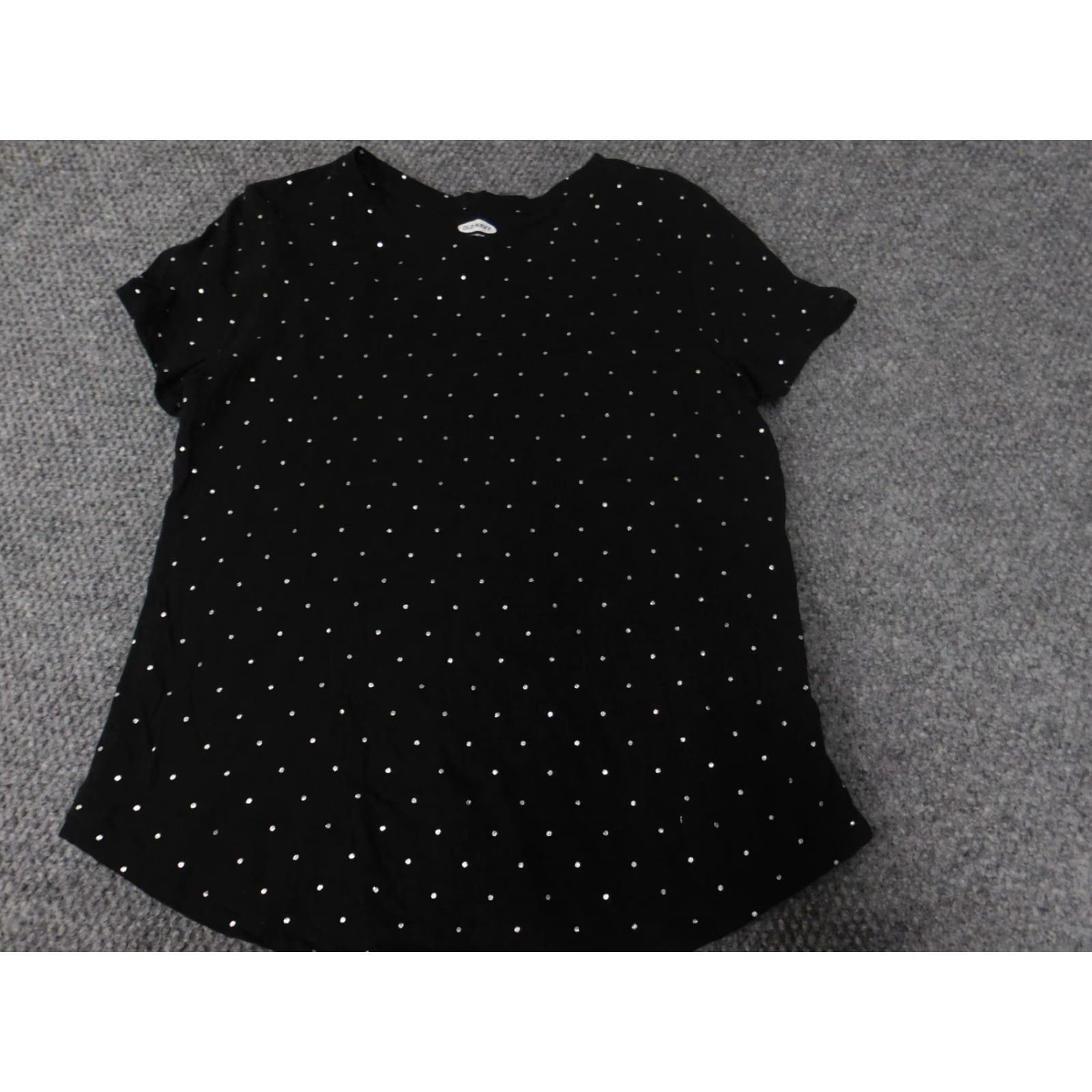 Old Navy Old Navy Blouse M Womens black dots pullover stretch Short Sleeve Round Neck Regular Fit Cotton 100% Button Vintage No Size M / US 6-8 / IT 42-44 - 2 Thumbnail