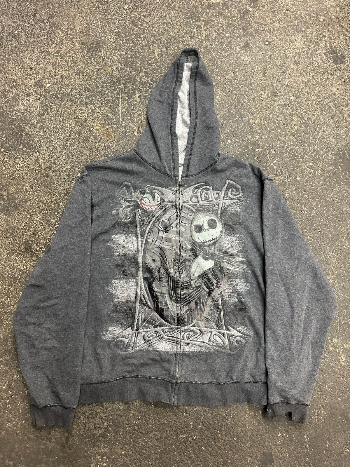 Disney Y2k jack skeleton grunge zip up hoodie Size US XXL / EU 58 / 5 - 1 Thumbnail