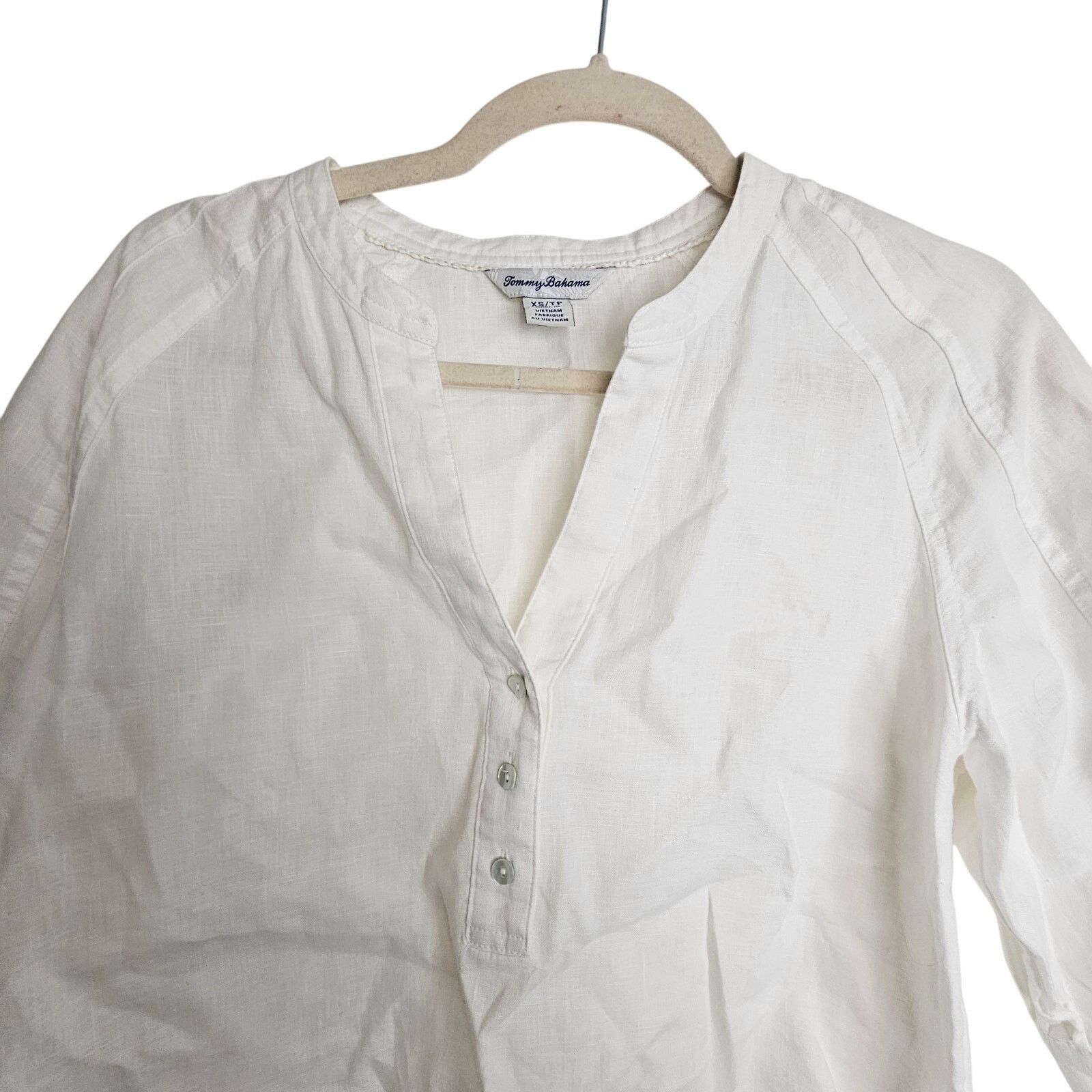 Tommy Bahama Tommy Bahama Womens White Linen Tunic Sz XS Coastal Grandma Size XS / US 0-2 / IT 36-38 - 2 Thumbnail