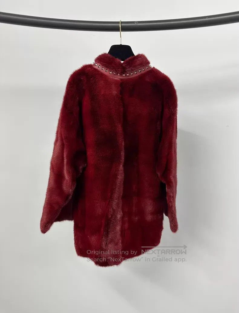 Valentino Valentino Red stud lapel fur coat Size M / US 6-8 / IT 42-44 - 2 Thumbnail