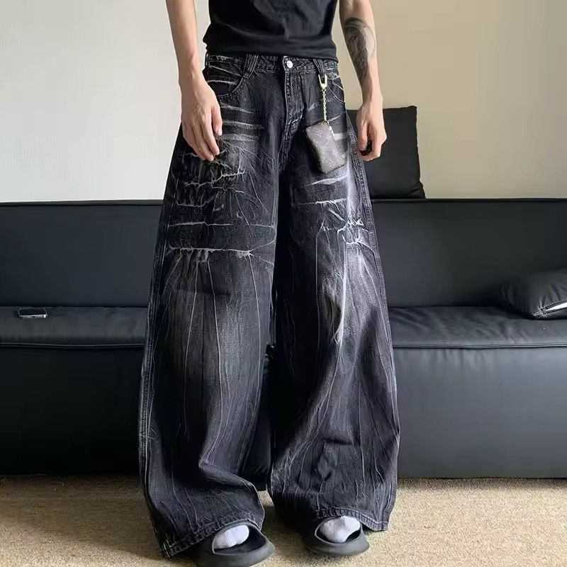 Vintage Men's retro punk tie-dye washed distressed scimitar jeans Size US 31 - 1 Thumbnail