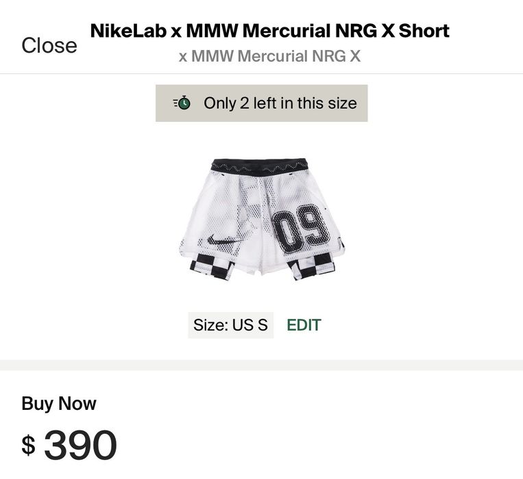 Nike NikeLab x MMW Mercurial NRG x short | Grailed