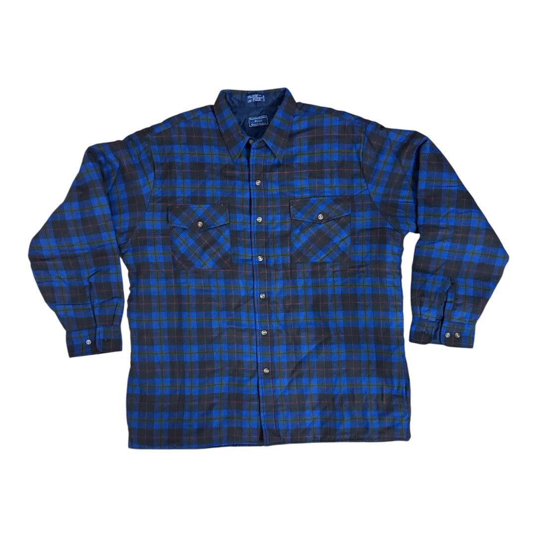 Designer × Vintage Vintage Black and Blue Plaid Quilted Flannel Shirt Jacket Size US XL / EU 56 / 4 - 1 Thumbnail
