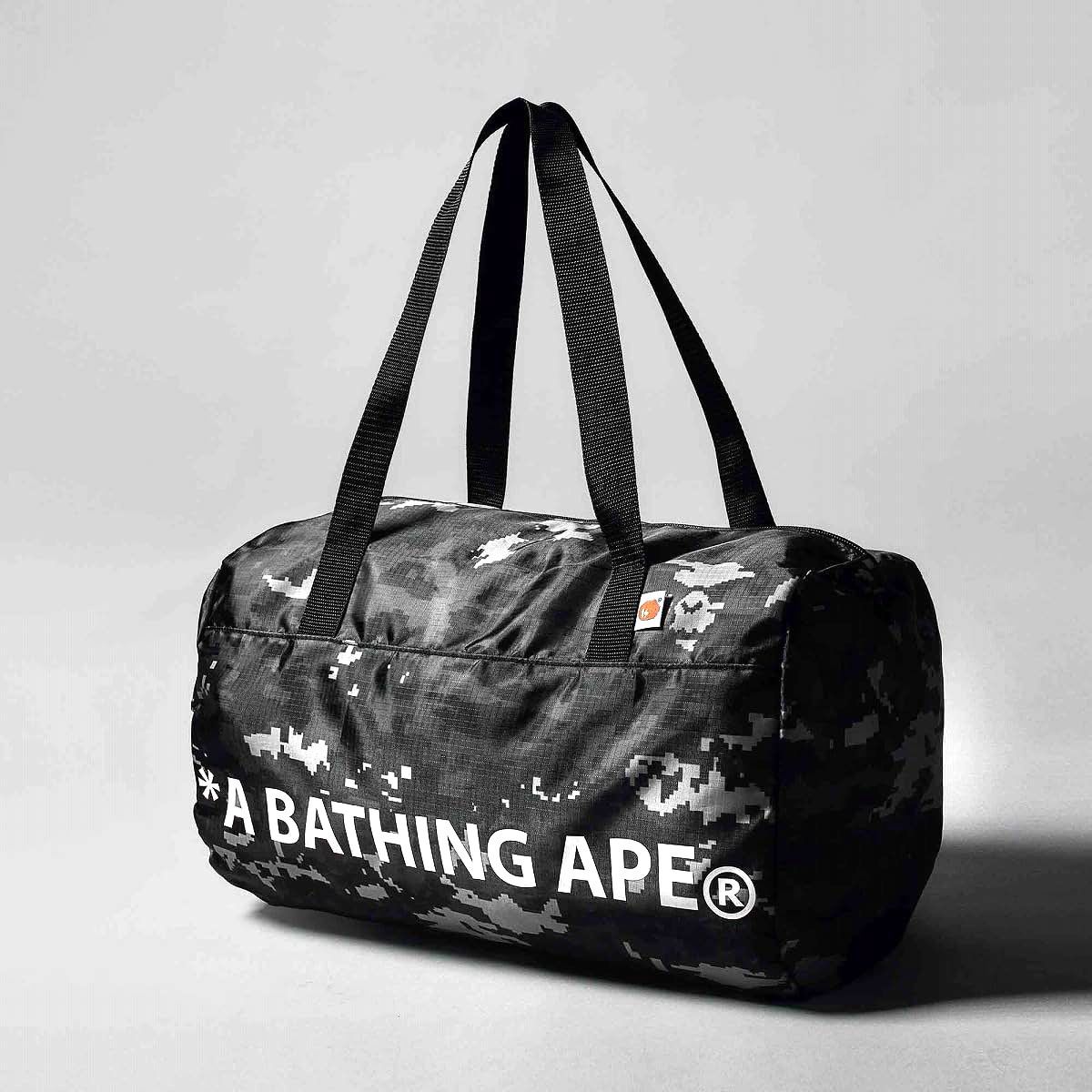🔥 BAPE Duffle Boston Bag DIGITAL CAMO BLACK duffel