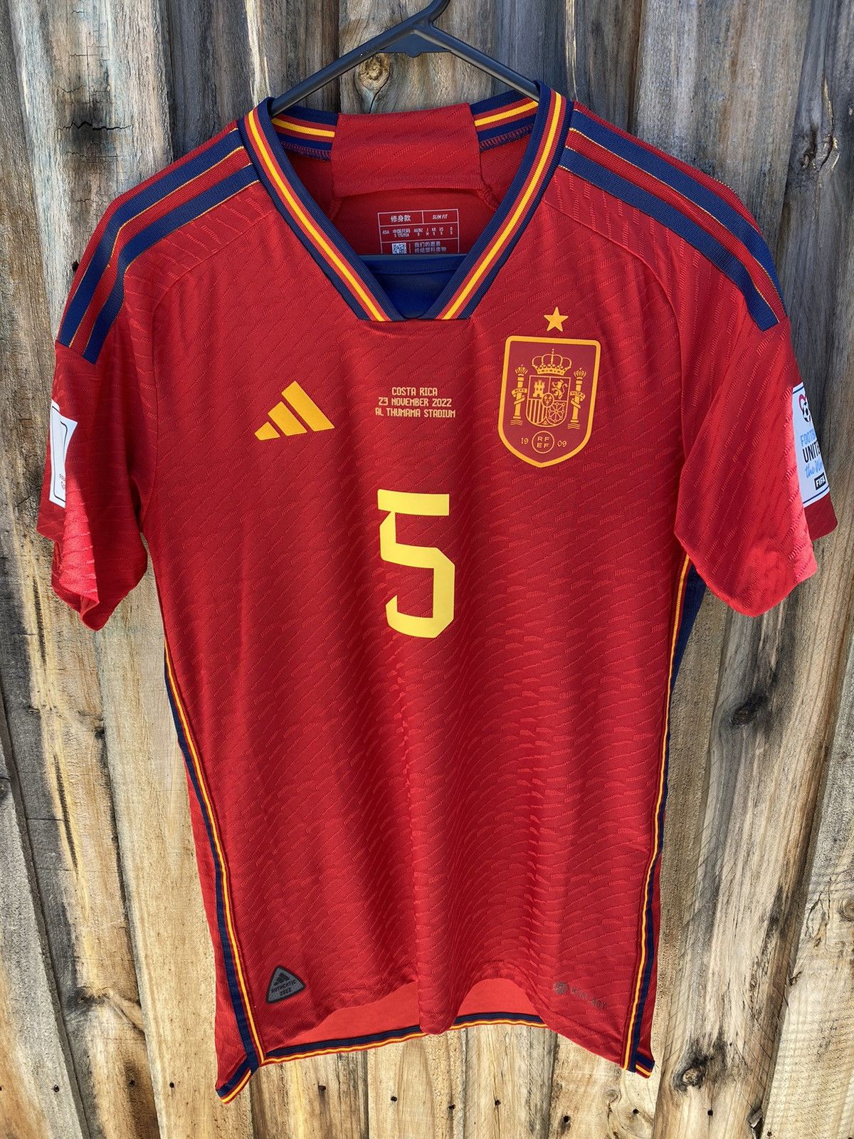 Image of Adidas Spain National Team Home Jersey 2022 Fifa World Cup in Red, Men's (Size Small)