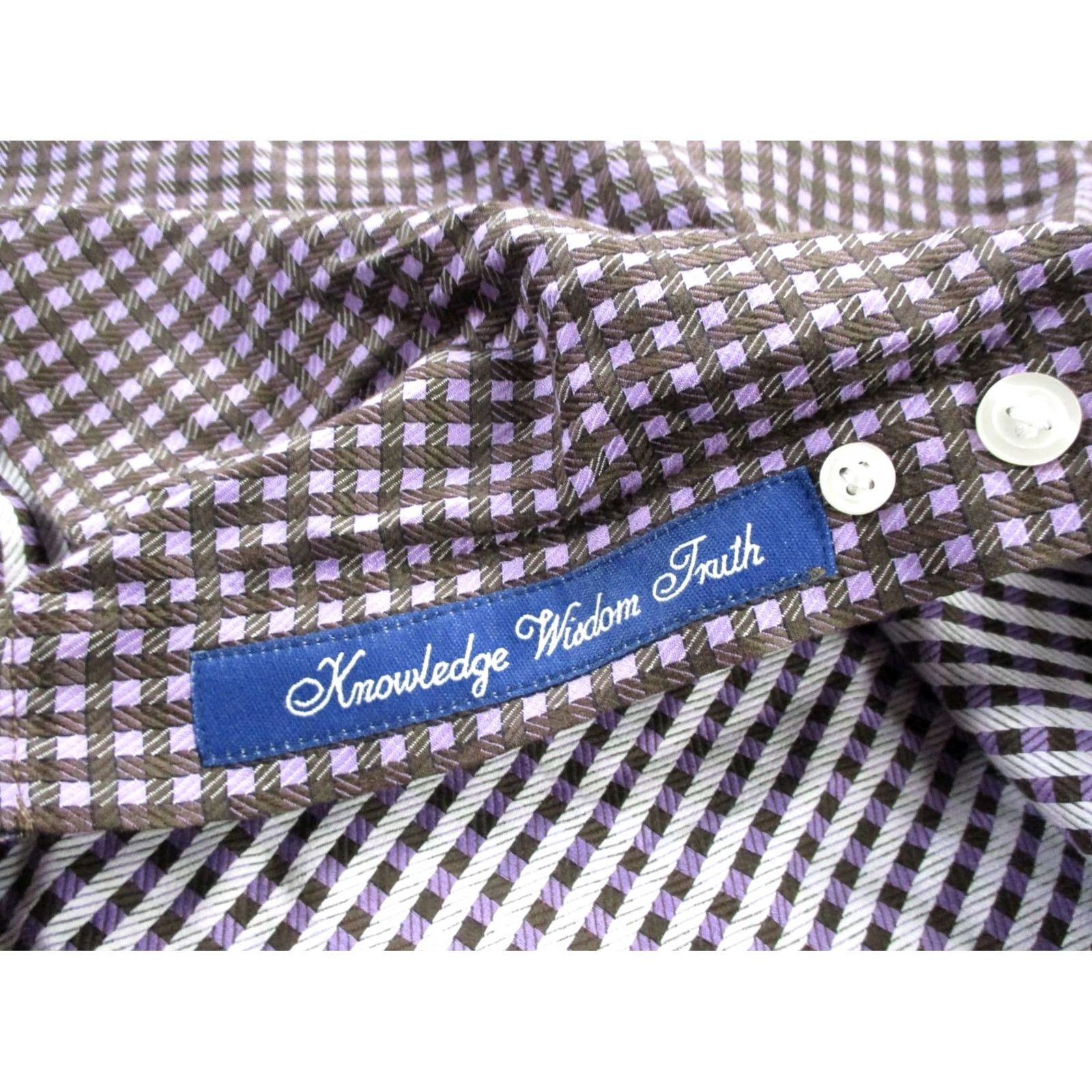 Robert Graham Robert Graham Designer Shirt Mens L Purple Plaid Dress Casual Flip Cuff Size US L / EU 52-54 / 3 - 7 Thumbnail