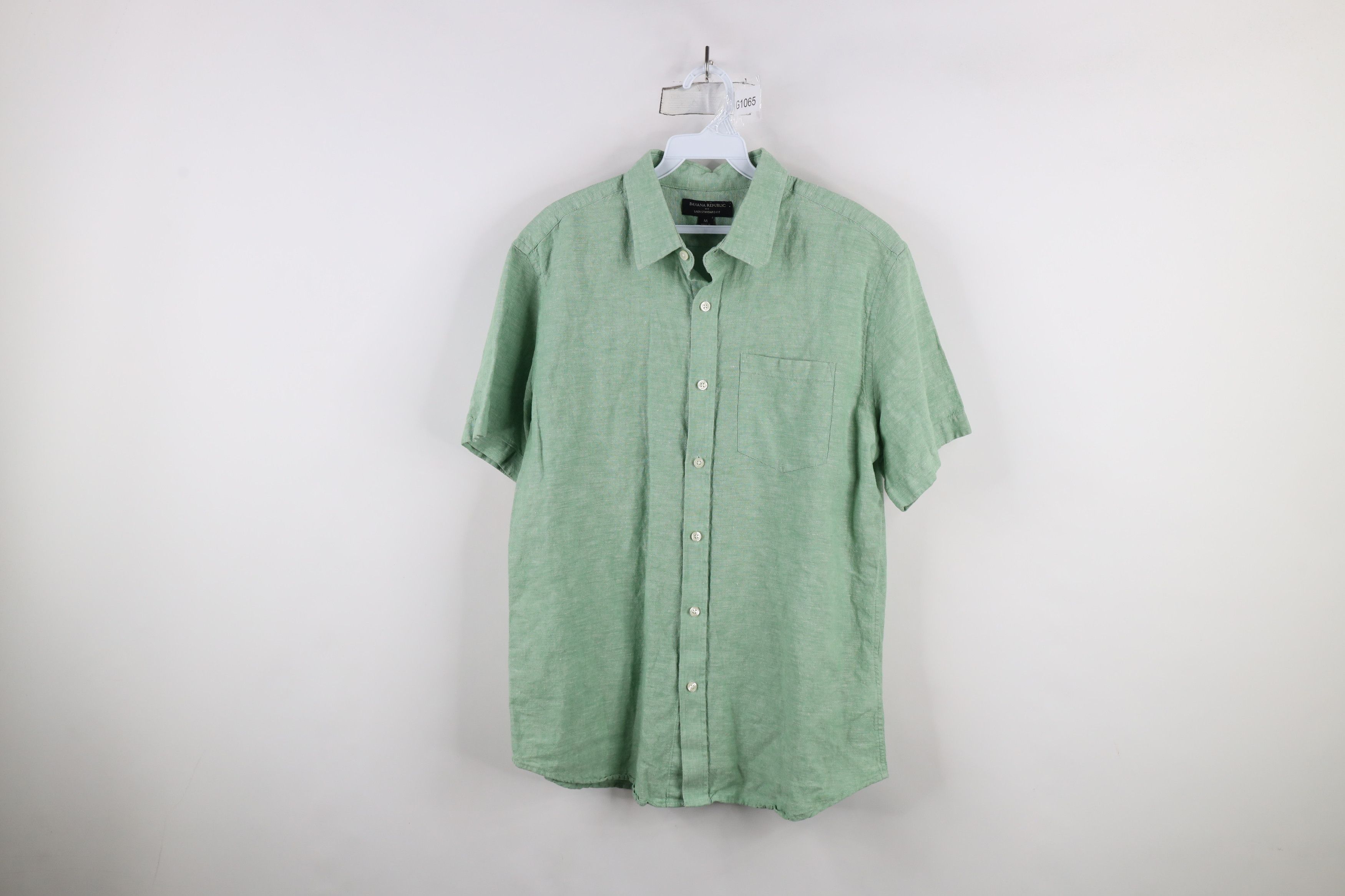 Banana Republic × Vintage Banana Republic Chambray Short Sleeve Button Shirt Green Size US M / EU 48-50 / 2 - 1 Thumbnail