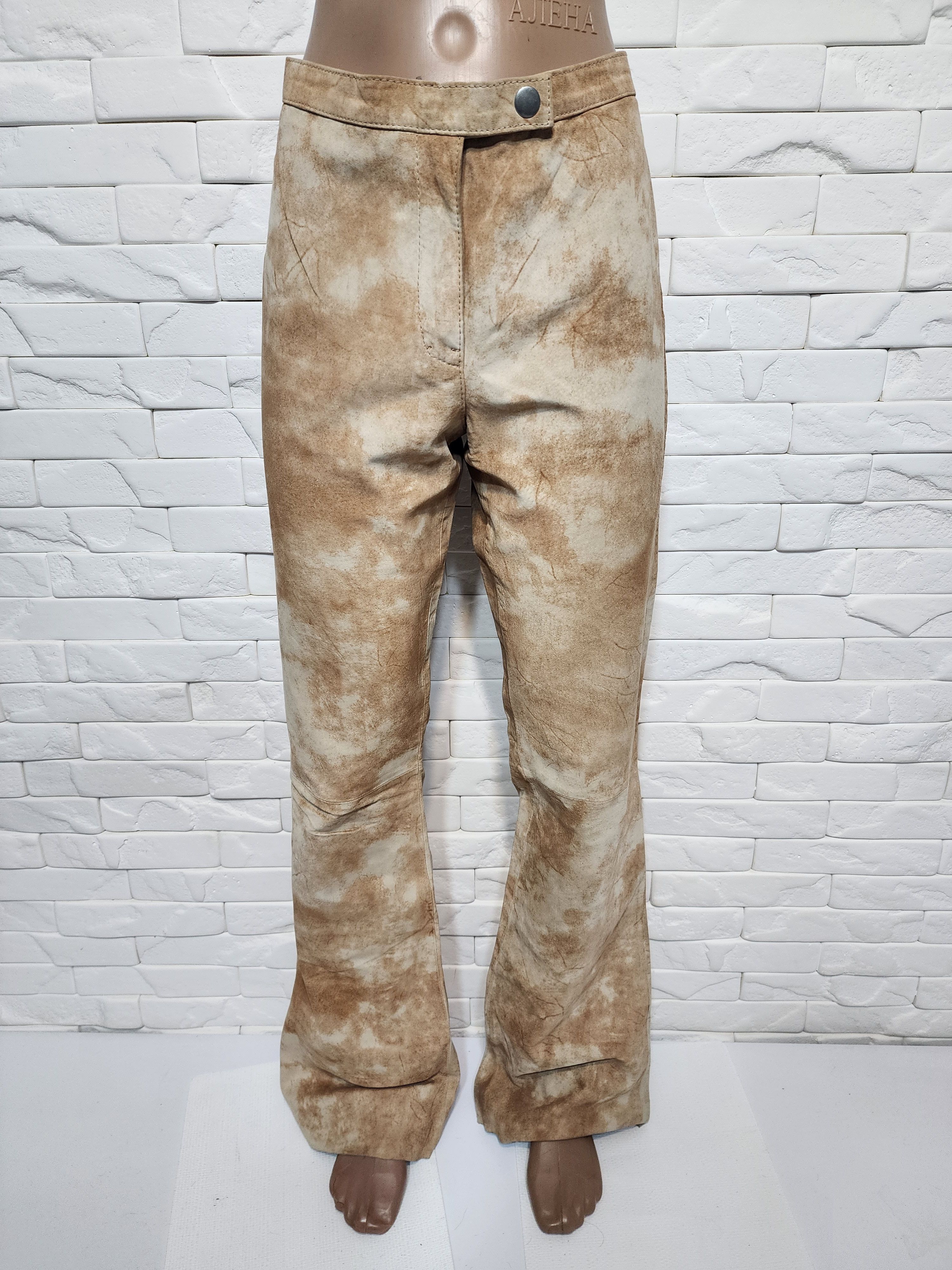 Genuine Leather Brown Suede Leather Pants: Women's Suede Trousers Size 30" / US 8 / IT 44 - 1 Thumbnail
