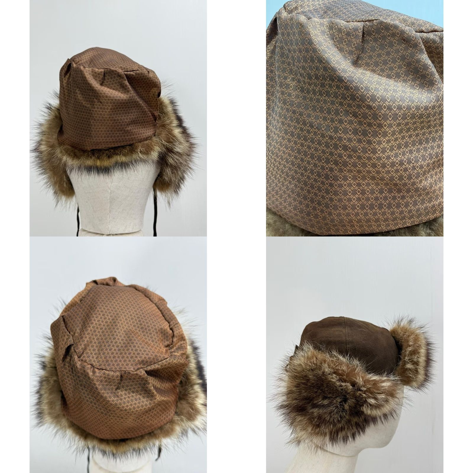 Vintage Vintage Italian Leather Trapper Hat - Real Fur Sheepskin Bomber Caps, Ear Flap, 1 Size, Brown, Men, Winter/Fall, Solid Pattern Size ONE SIZE - 8 Thumbnail