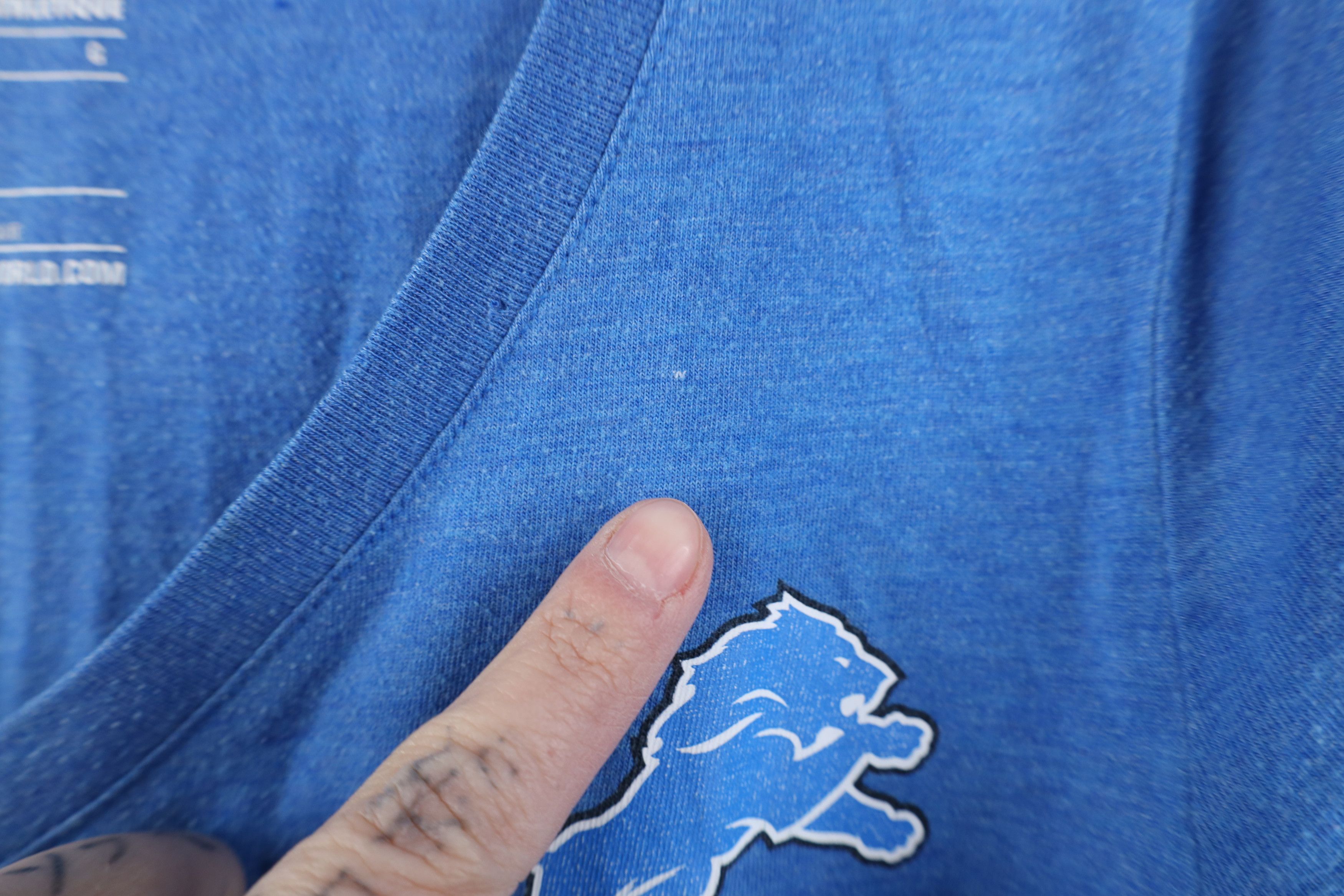 Nike Nike Athletic Cut Detroit Lions Football V-Neck T-Shirt Blue Size L / US 10 / IT 46 - 7 Thumbnail