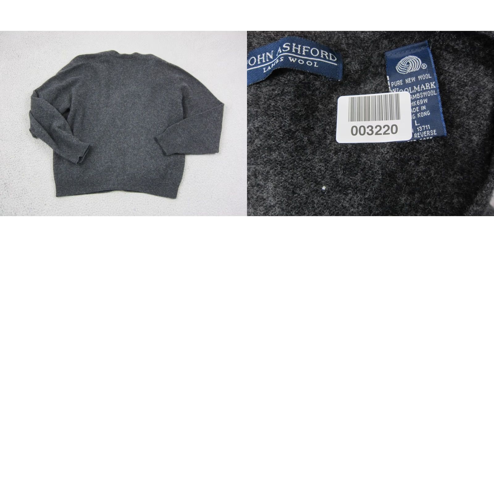 Vintage VINTAGE John Ashford Wool Cardigan Sweater Mens Large Gray 90s USA 80s Button V-Neck Knit Wool Cardigan Mens L Gray Size US L / EU 52-54 / 3 - 8 Thumbnail