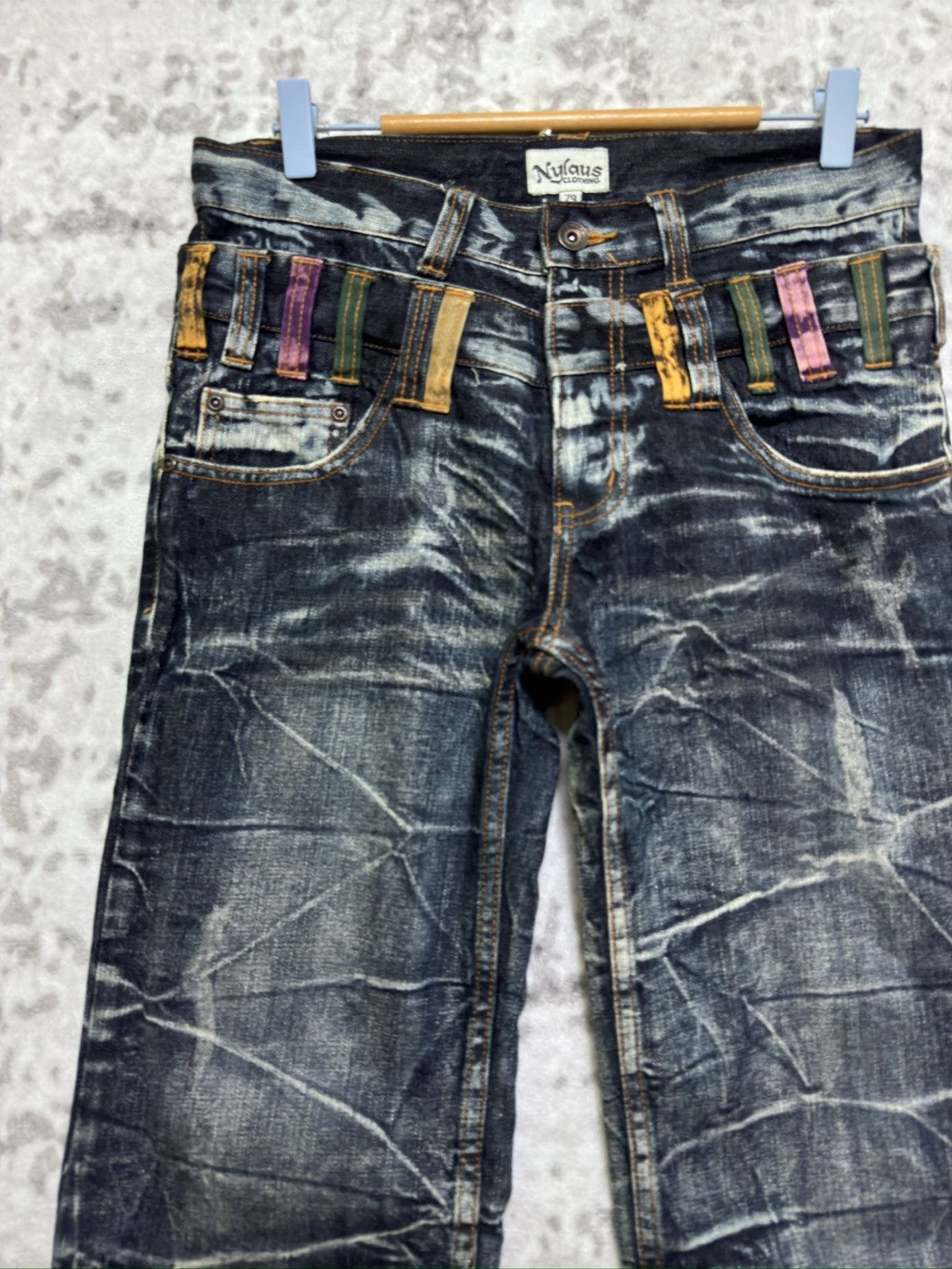 Hysteric Glamour Vintage Y2K Nylaus Double Waist Acid Wash Distressed Denim Size US 30 / EU 46 - 4 Thumbnail