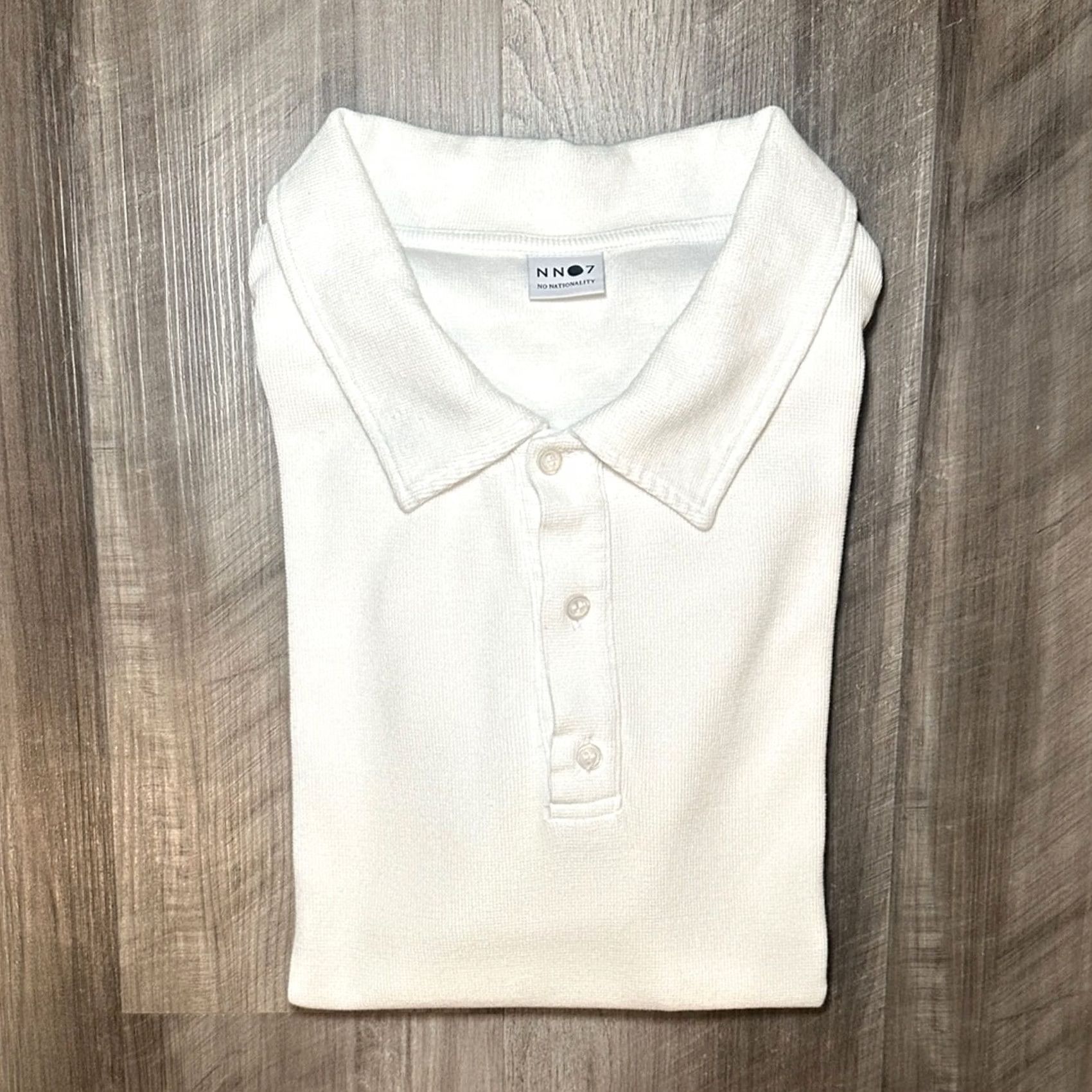 NN07 NN07 No Nationality Clive Waffle Cotton Modal Knit Polo XL Men White - 50/50 Cotton Modal Polo Shirt NN07 Mens XL Size US XL / EU 56 / 4 - 2 Thumbnail