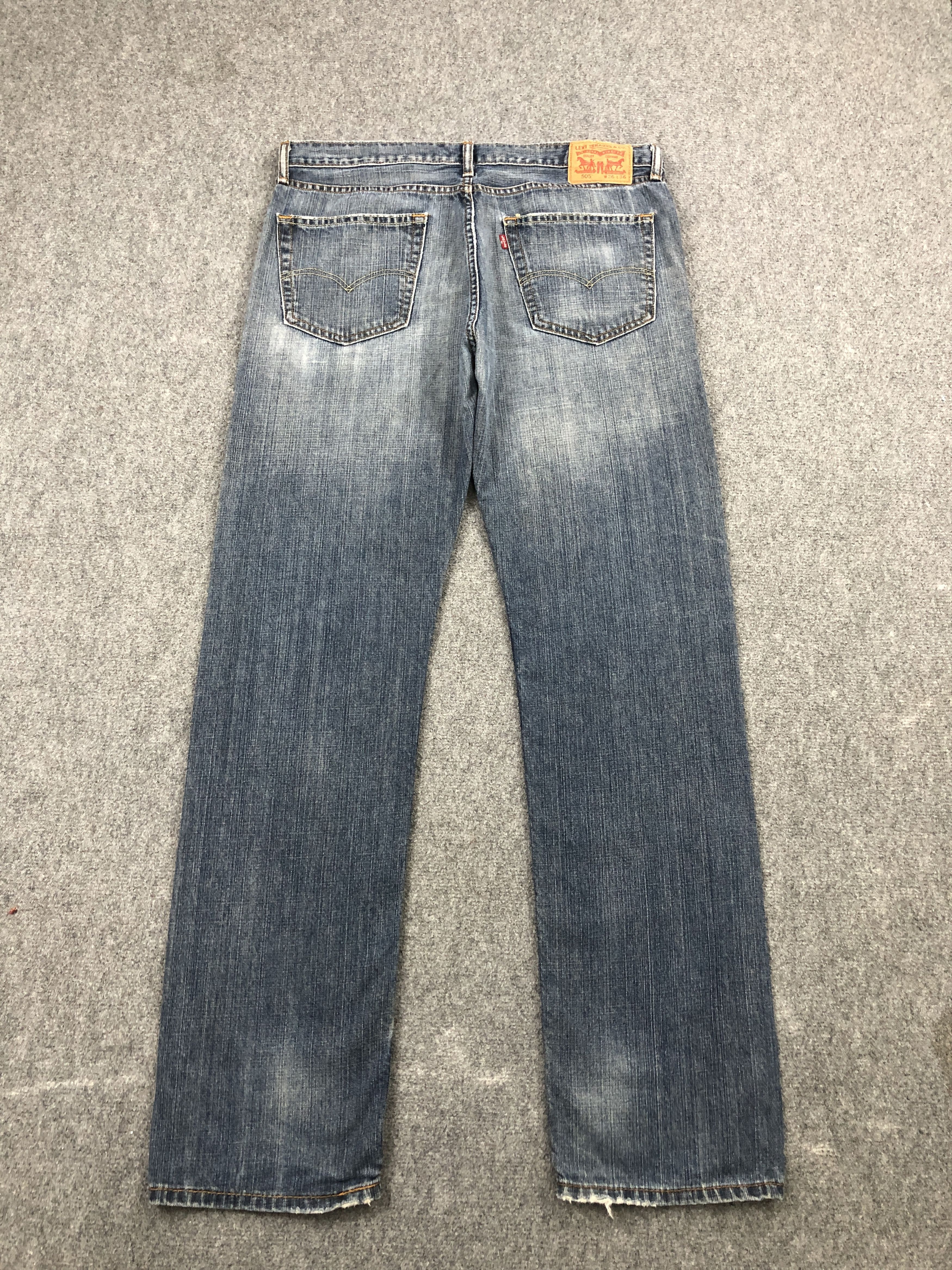 Levi's Vintage Levis 505 Faded Blue Jeans DP2434 Size US 35 - 3 Thumbnail