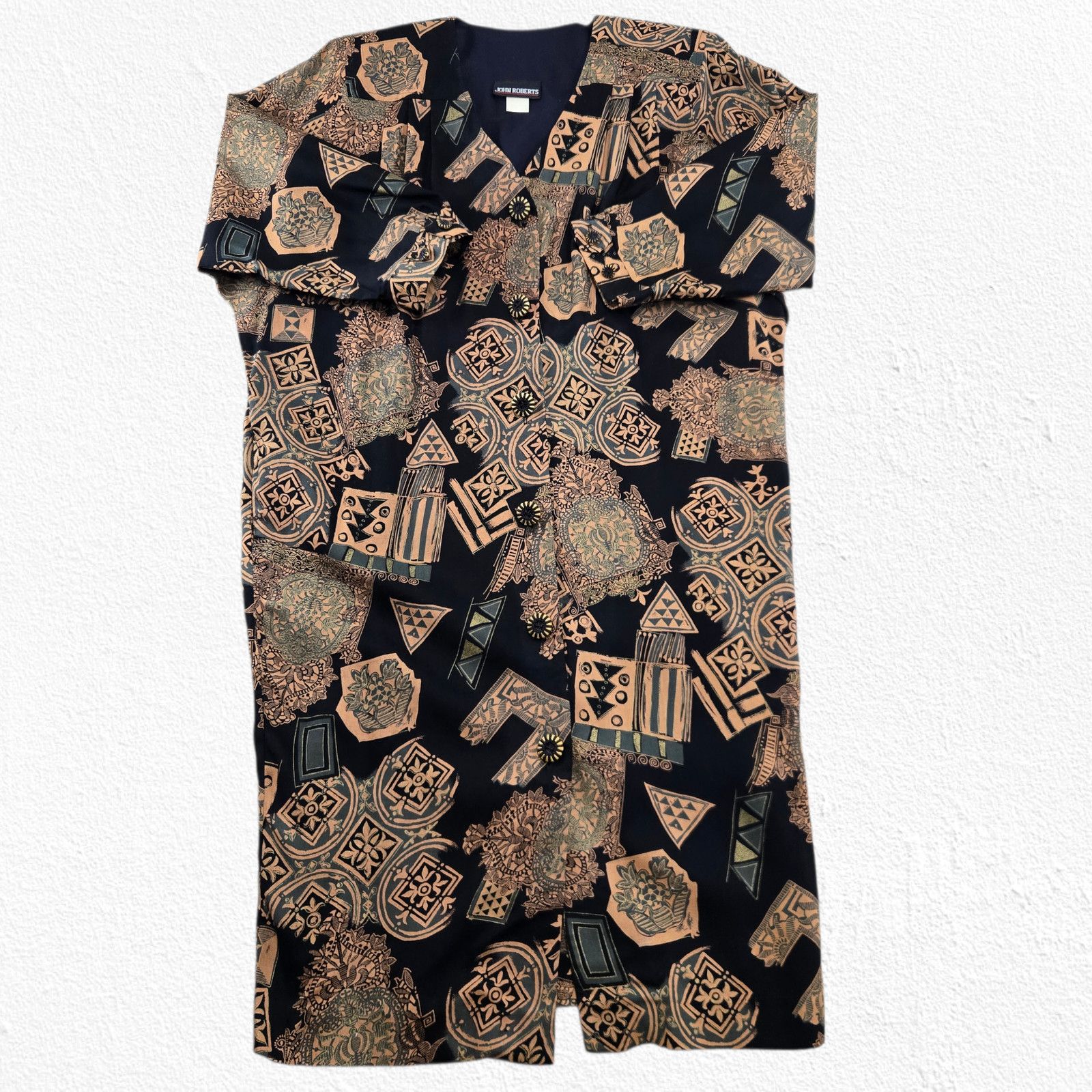 Vintage Vintage Oversized Abstract Print Dress Tunic Size Large Size L / US 10 / IT 46 - 3 Thumbnail