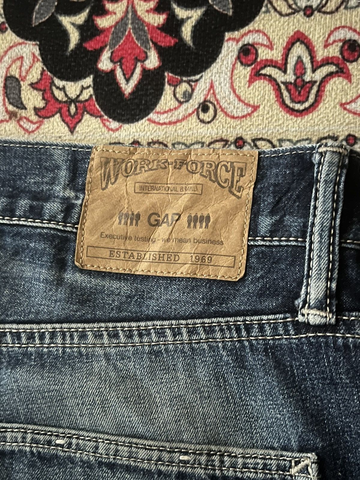 Carhartt × Gap ⚡️Workwear⚡️Vintage Gap 1969 Carpenter Dark Blue Washed Jeans Size US 34 / EU 50 - 8 Thumbnail