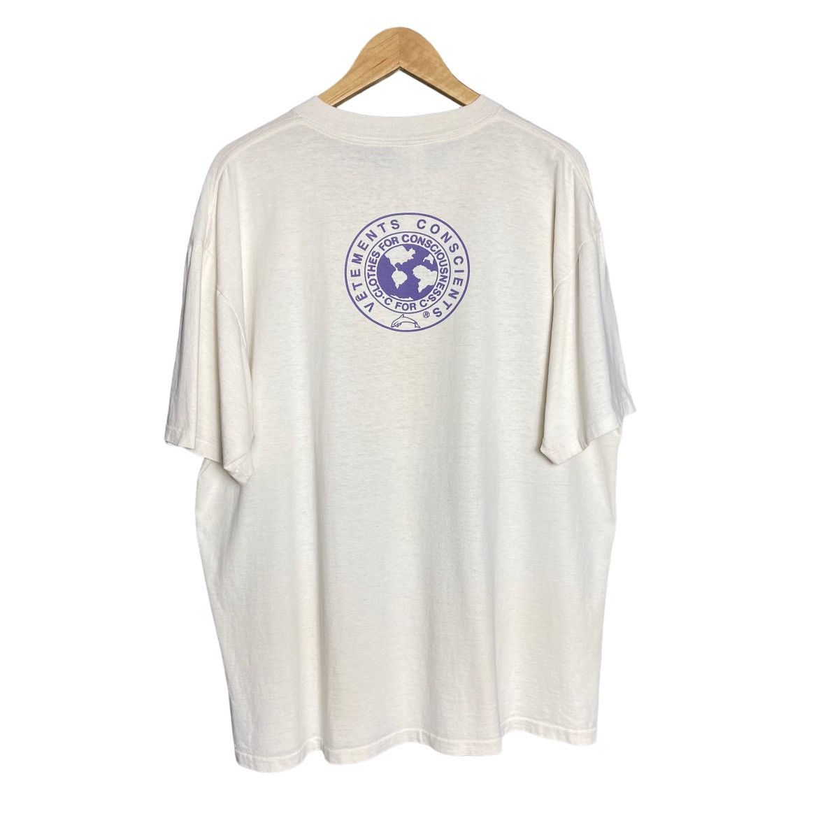 Vintage Vintage 90s Vetements Conscients Artwork Graphic T-Shirt Size US XL / EU 56 / 4 - 2 Thumbnail