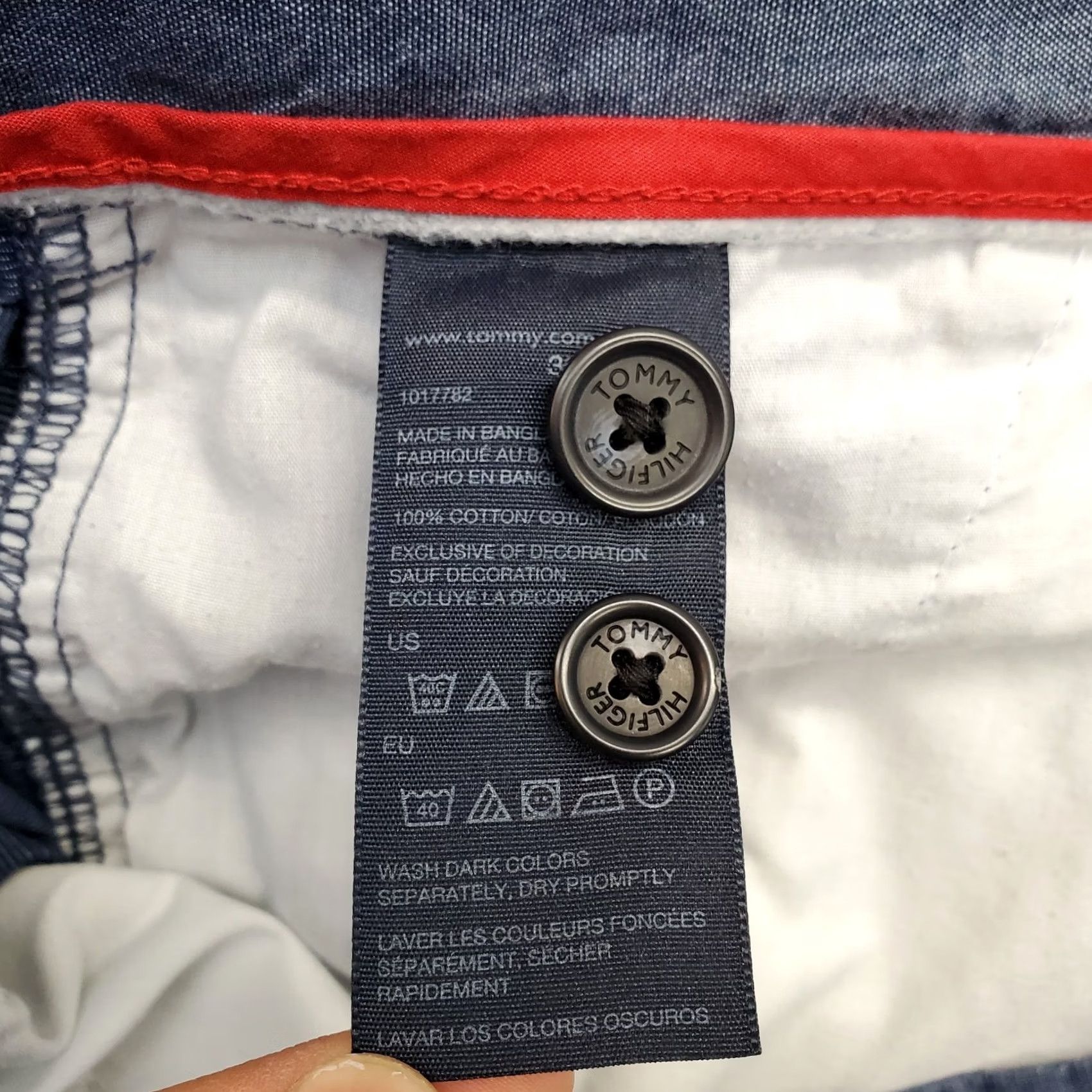 Tommy Hilfiger Tommy Hilfiger Shorts Mens 38 Blue Space Dye Casual Comfort Slash Pockets Shirt? Size US 38 / EU 54 - 7 Thumbnail