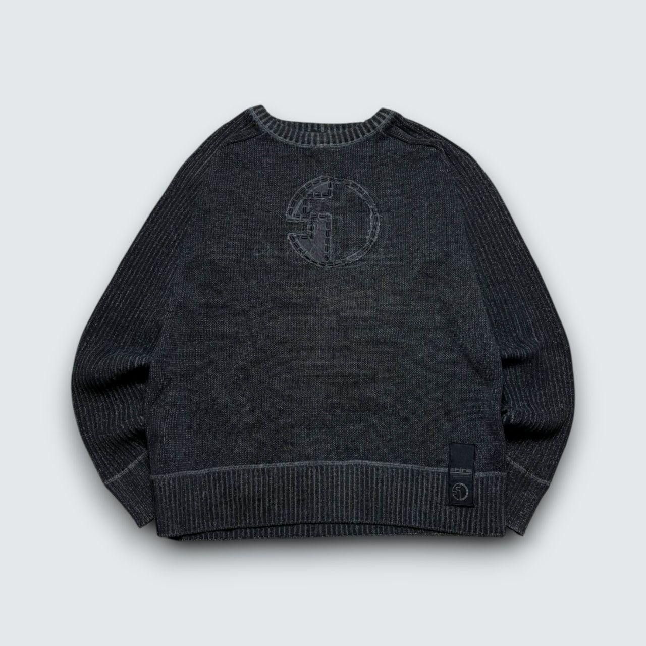 Japanese Brand 00s Shine Ribbed Sweater Dark Grey XL Size US XL / EU 56 / 4 - 1 Thumbnail