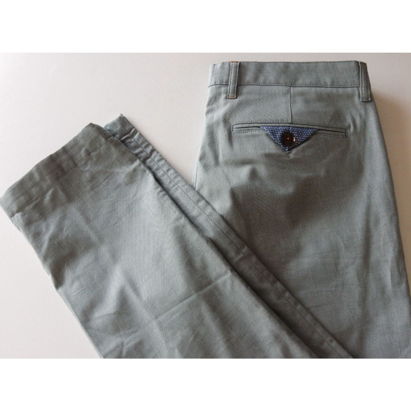 Ted Baker VINTAGE Ted Baker Men's Pants Khakis Flat Front Cotton Size 36x31 Ivory Size US 36 / EU 52 - 2 Thumbnail