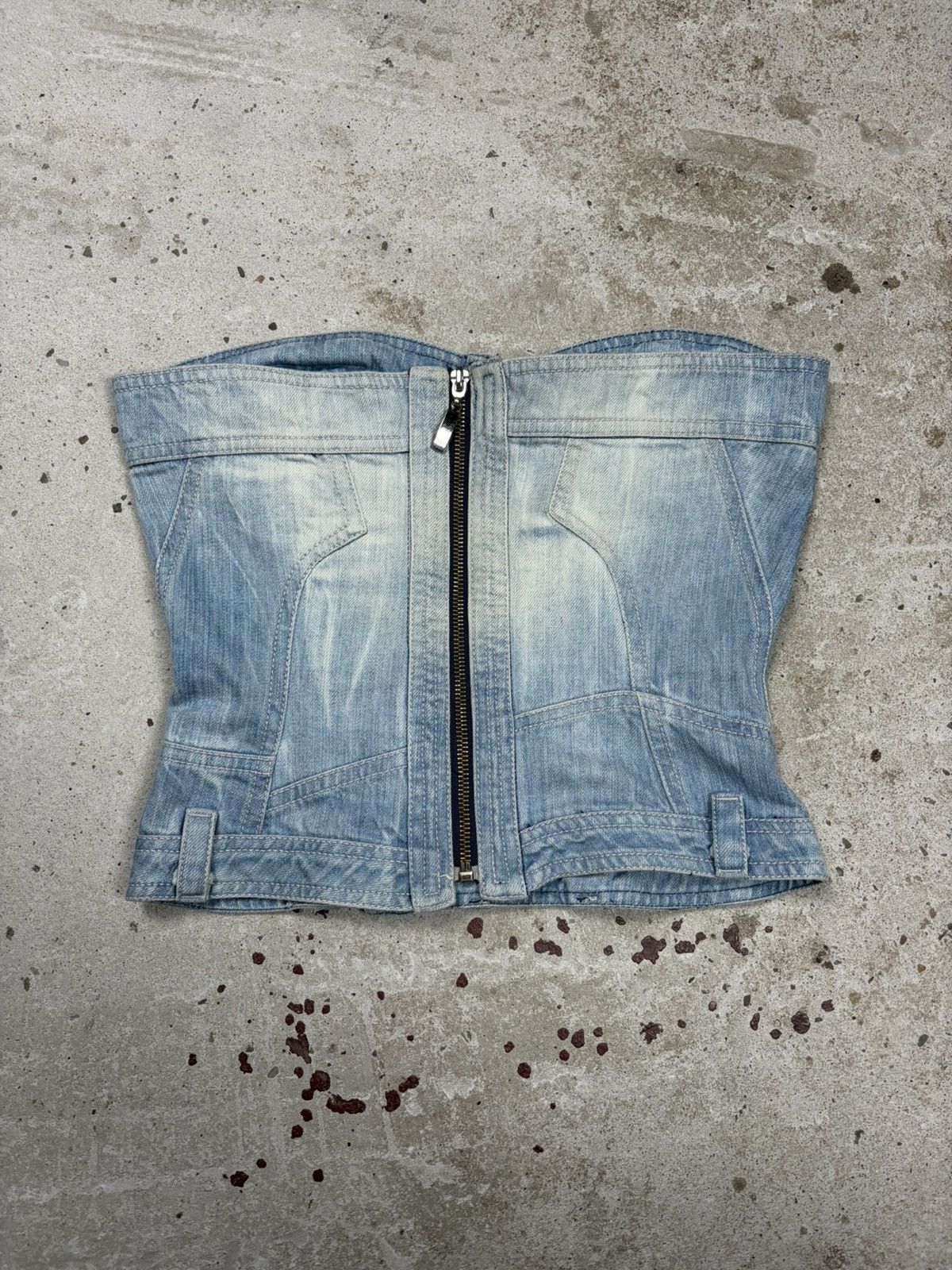 Just Cavalli Vintage 2000s Just Cavalli Denim Jeans Corset Top Zip Up Size M / US 6-8 / IT 42-44 - 2 Thumbnail