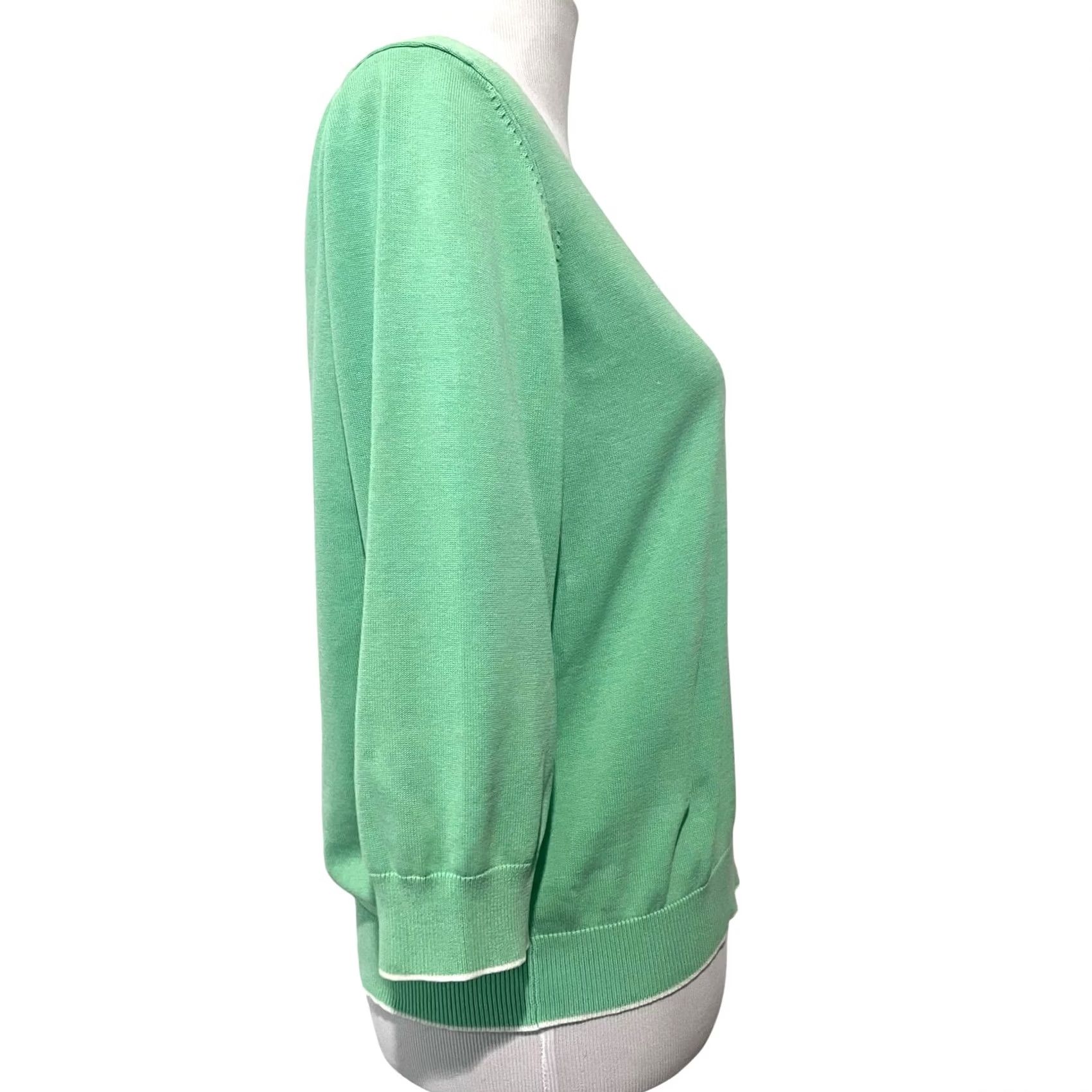 Brooks Brothers Brooks Brothers 345 Women’s Sweater V-Neck 3/4 Sleeve Cotton Silk Green Sz L Pullover Womens Suede? Size L / US 10 / IT 46 - 5 Thumbnail