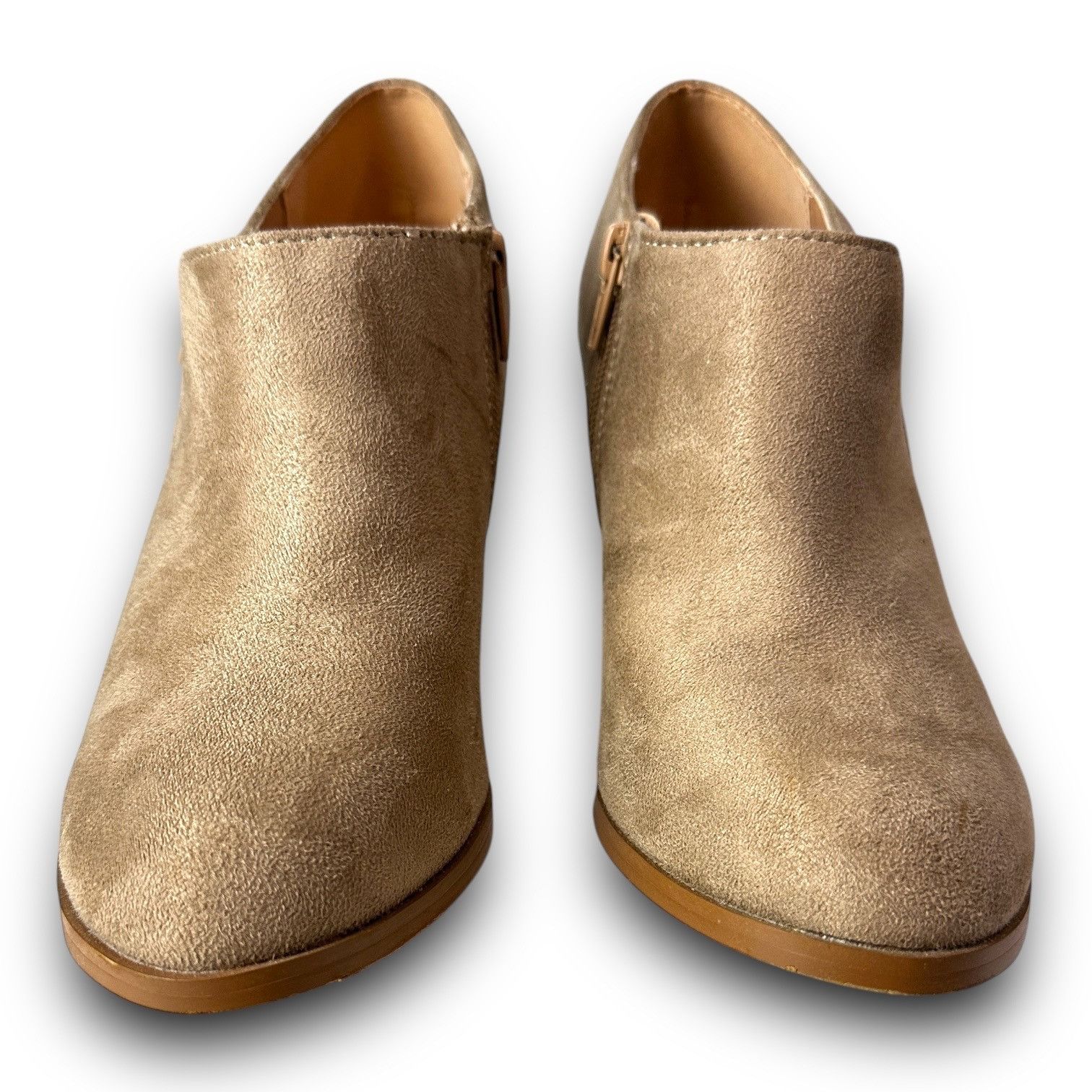 Other Chic Journee Womens Faux Suede Tan High Heel Ankle Booties S Size US 8 / IT 38 - 4 Thumbnail