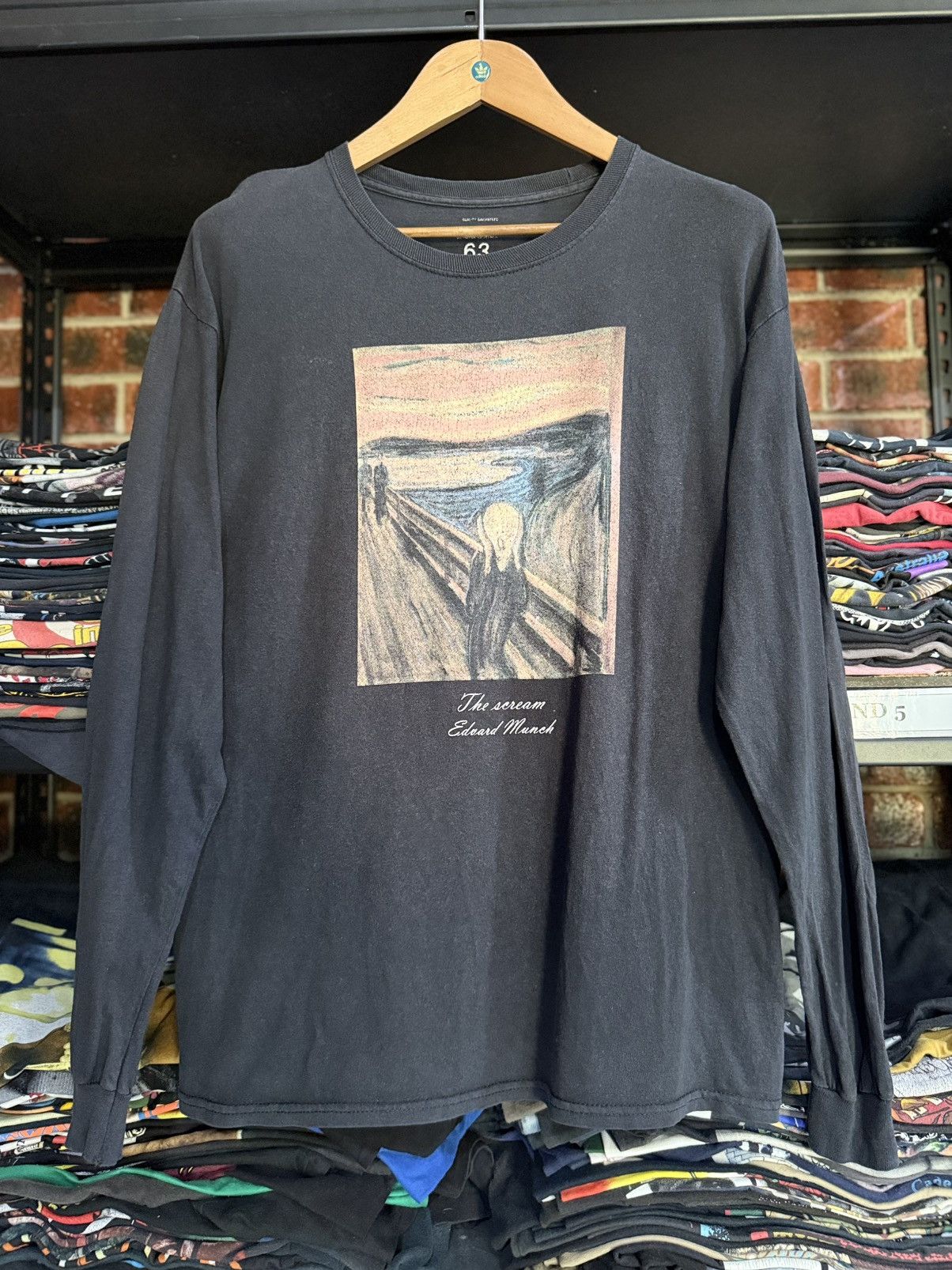 Vintage Vintage The Scream Edward Munch Art Long Sleeve Faded Tee Size US L / EU 52-54 / 3 - 1 Thumbnail