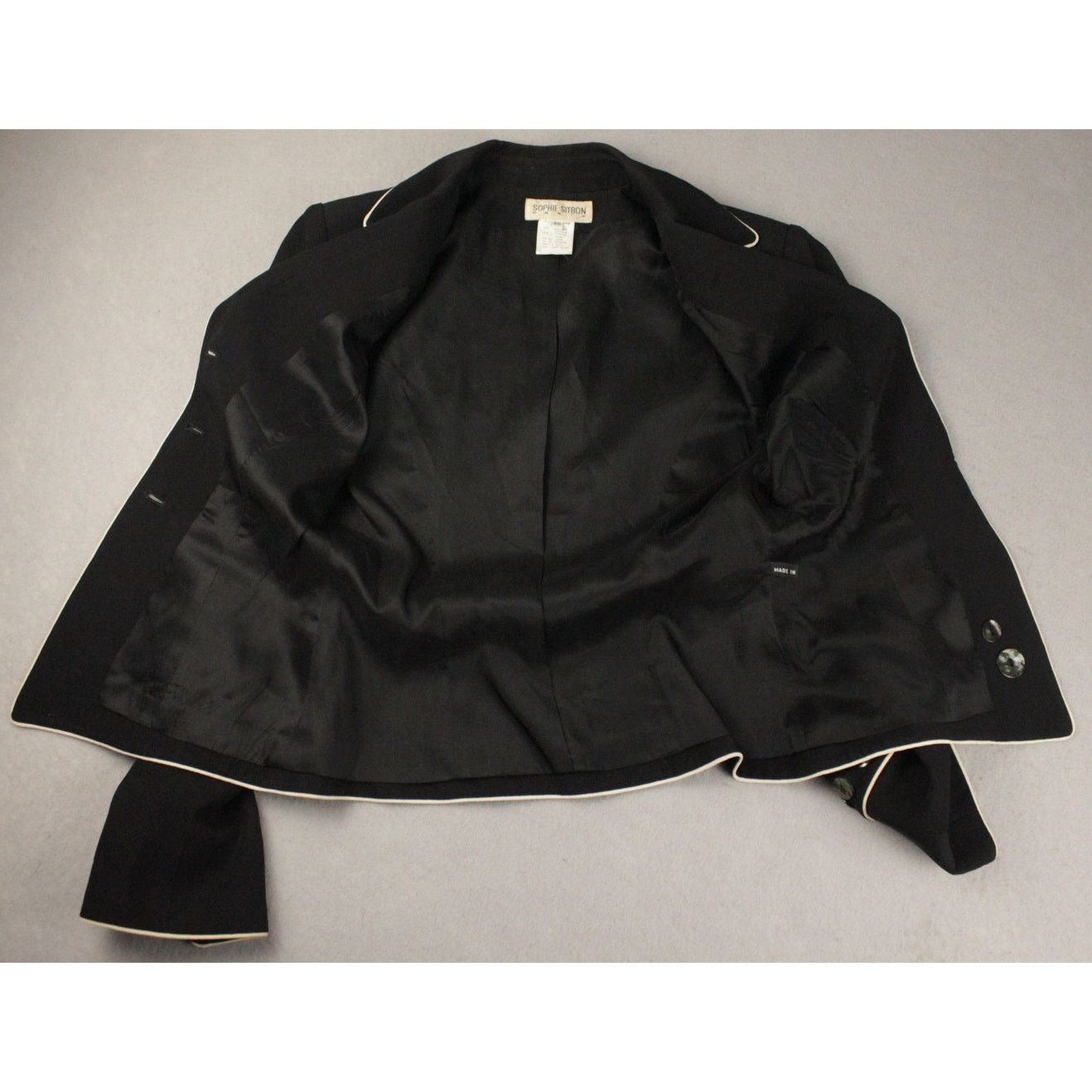 Other Sophie Sitbon Paris Women Set Blazer Vest Black Sz 36/38 Size XS / US 0-2 / IT 36-38 - 5 Thumbnail