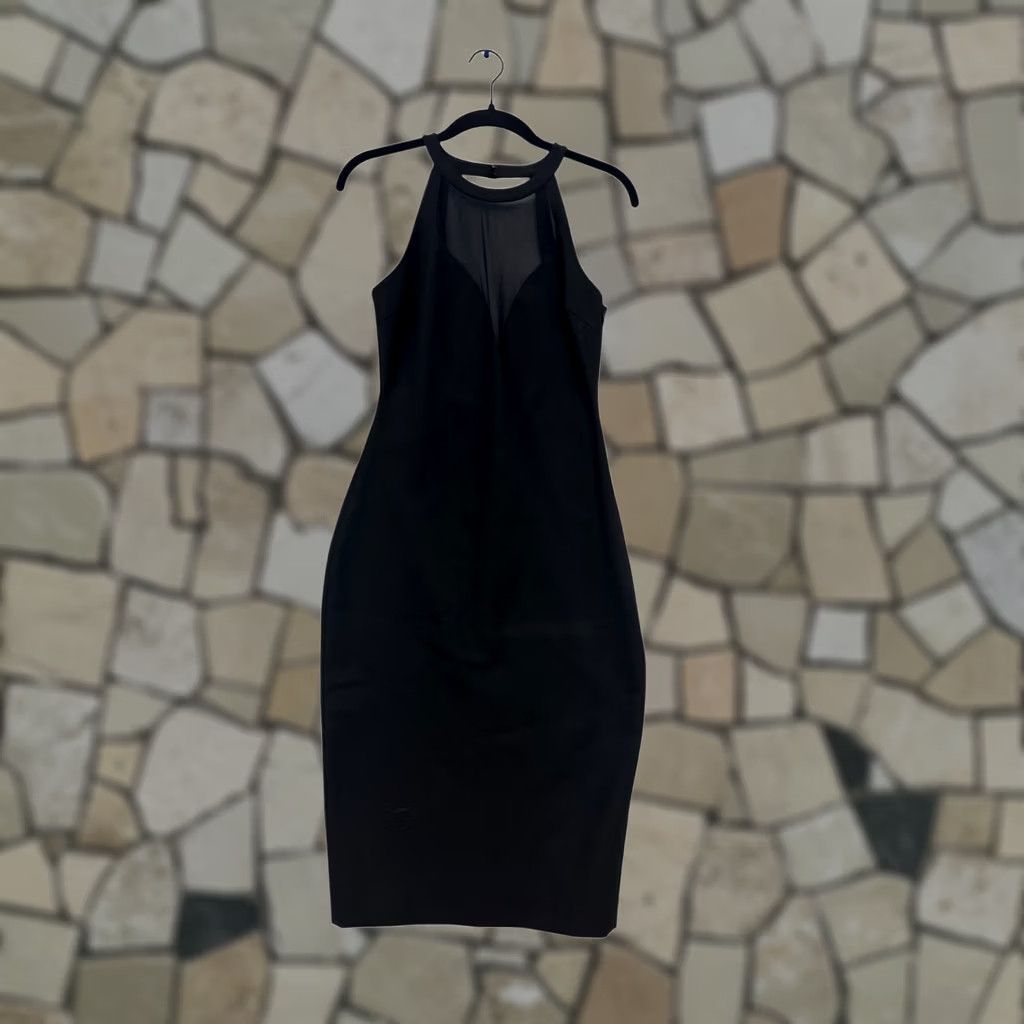 Elizabeth and James Elizabeth & James Dress Halter Midi Black Womens 4 Size Regular Bodycon Sheer Back Zip 90s? No, not applicable Size S / US 4 / IT 40 - 1 Thumbnail