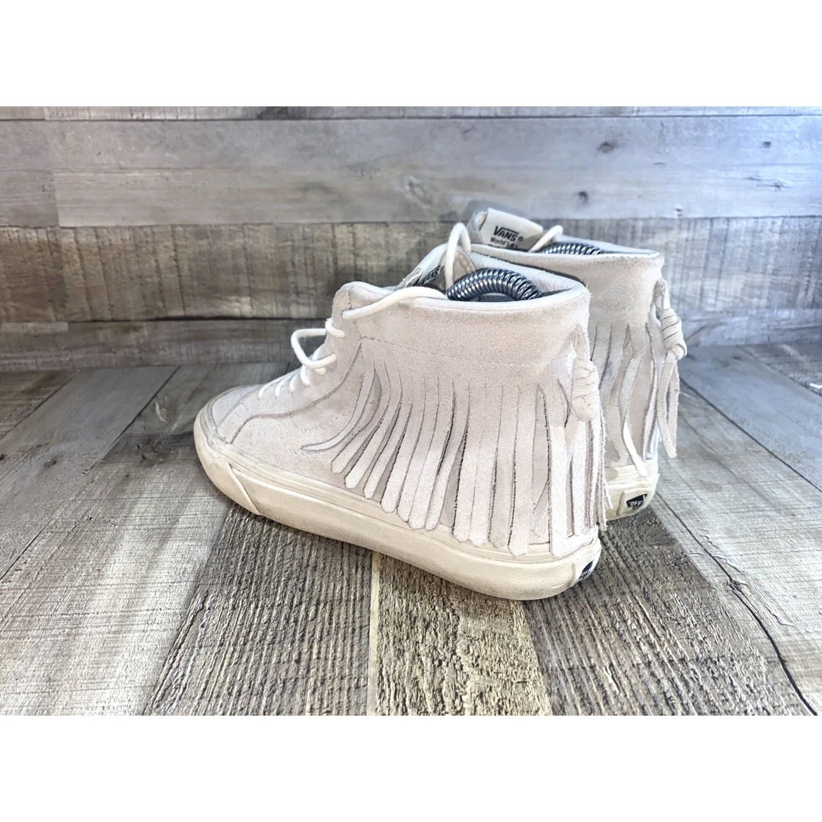 Vans VANS Hi Moccasins Gray Suede Fringed Size 7 Women’s 721277 Sneaker Fringe Size ONE SIZE - 4 Thumbnail