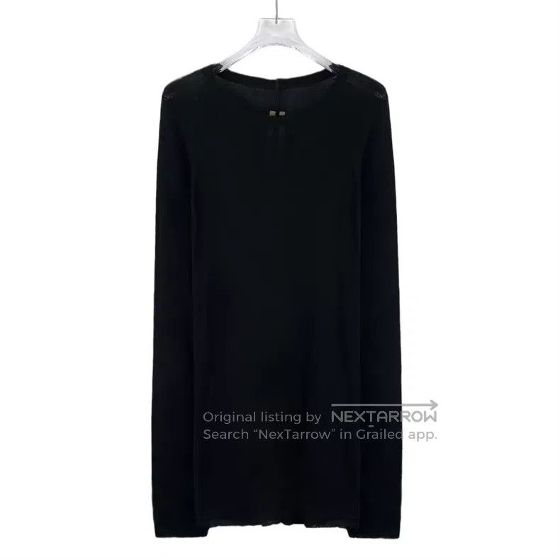 Rick Owens Rick Owens Black Cotton Crew Neck Long Sleeve Sweater Size XS / US 0-2 / IT 36-38 - 1 Thumbnail