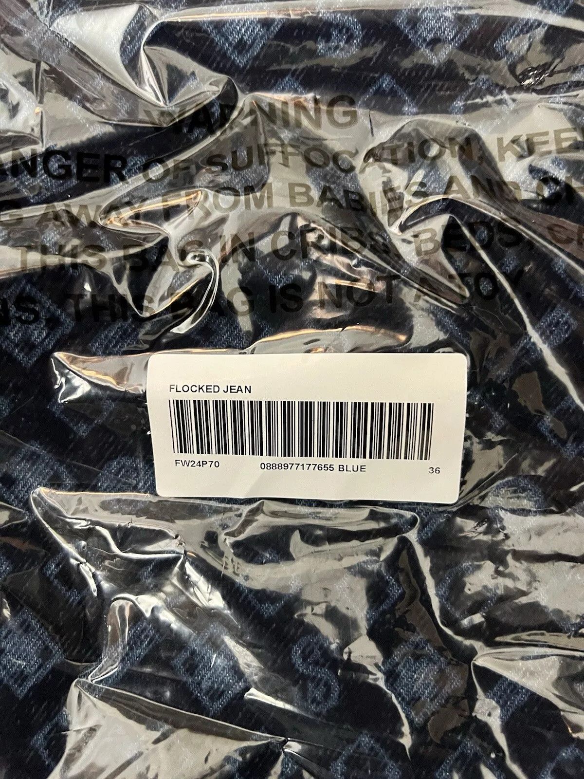 Supreme Supreme FW24 Flocked Loose Fit Denim Jeans Blue Size 36 New Size US 36 / EU 52 - 4 Thumbnail