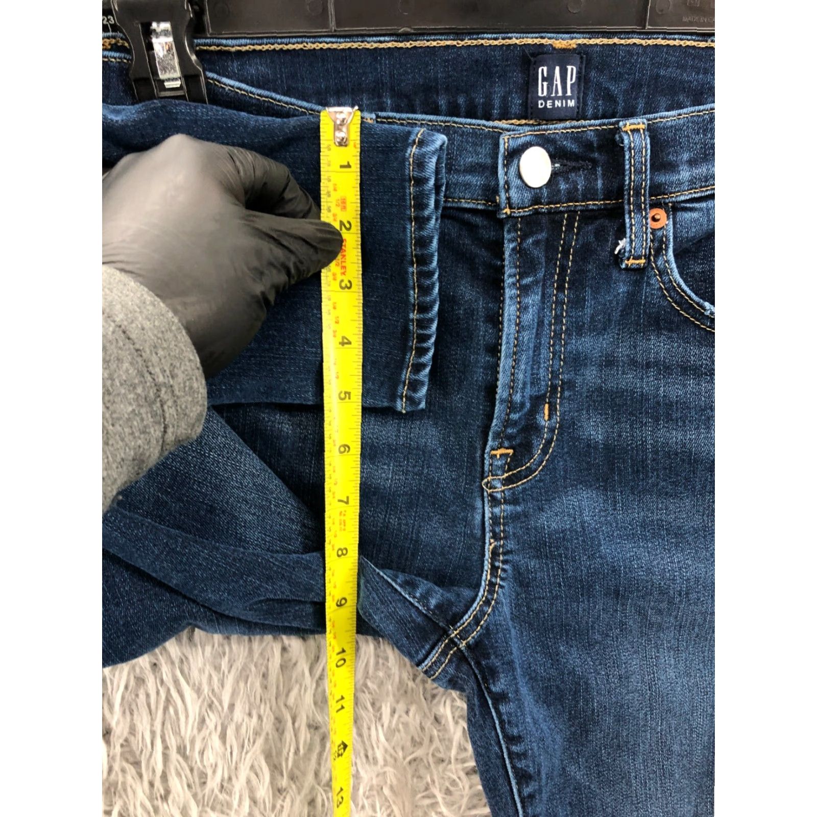 Gap Gap Jeans Skinny 8 Womens Medium Wash Blue Regular Stretch Denim 5-Pocket Pocket Zipper Button Logo Gap 1969 Modern American Classic Vintage No Size 30" / US 8 / IT 44 - 4 Thumbnail