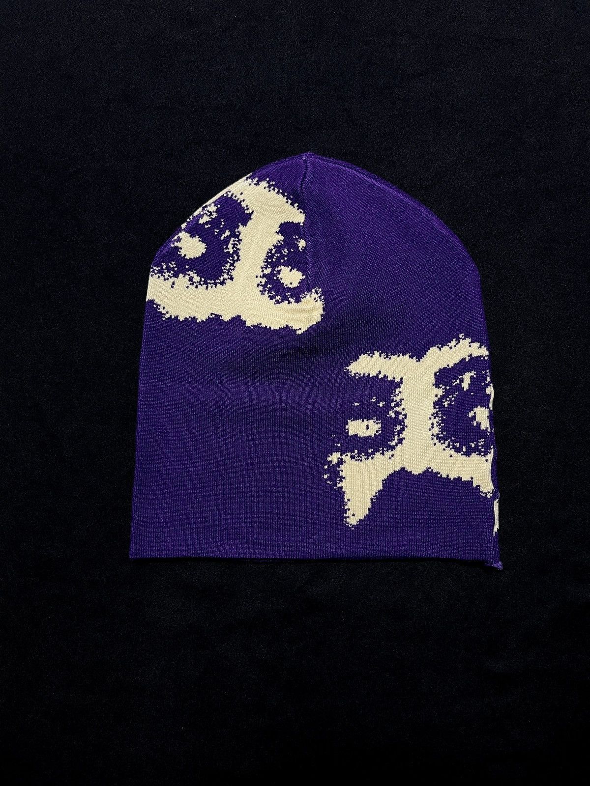Japanese Brand In Your Eyes Reversible Purple No Cuff Knit Beanie OS Size ONE SIZE - 5 Thumbnail
