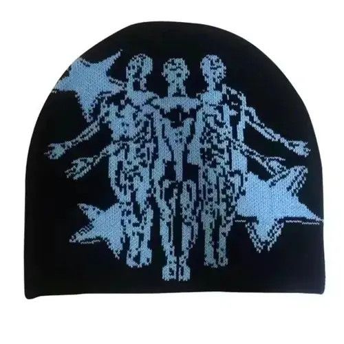 Hypebeast Y2K Black and Blue Beanie Size ONE SIZE - 4 Thumbnail