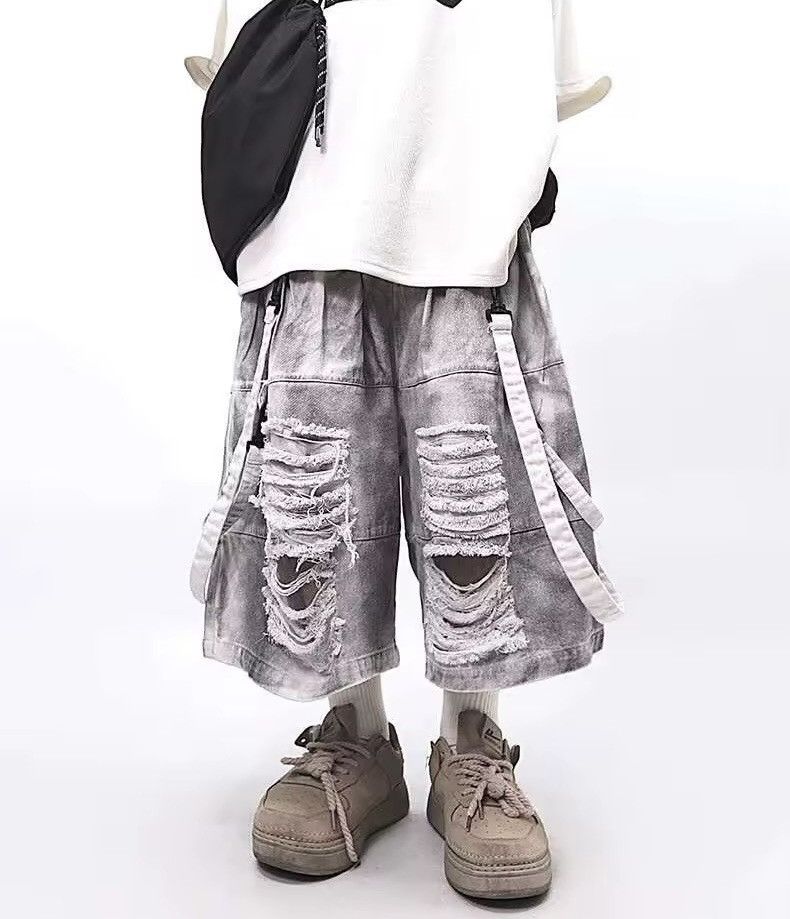 Jean Outdoor Designer Flared Distressed Utility Shorts Y2k Size US 34 / EU 50 - 8 Thumbnail