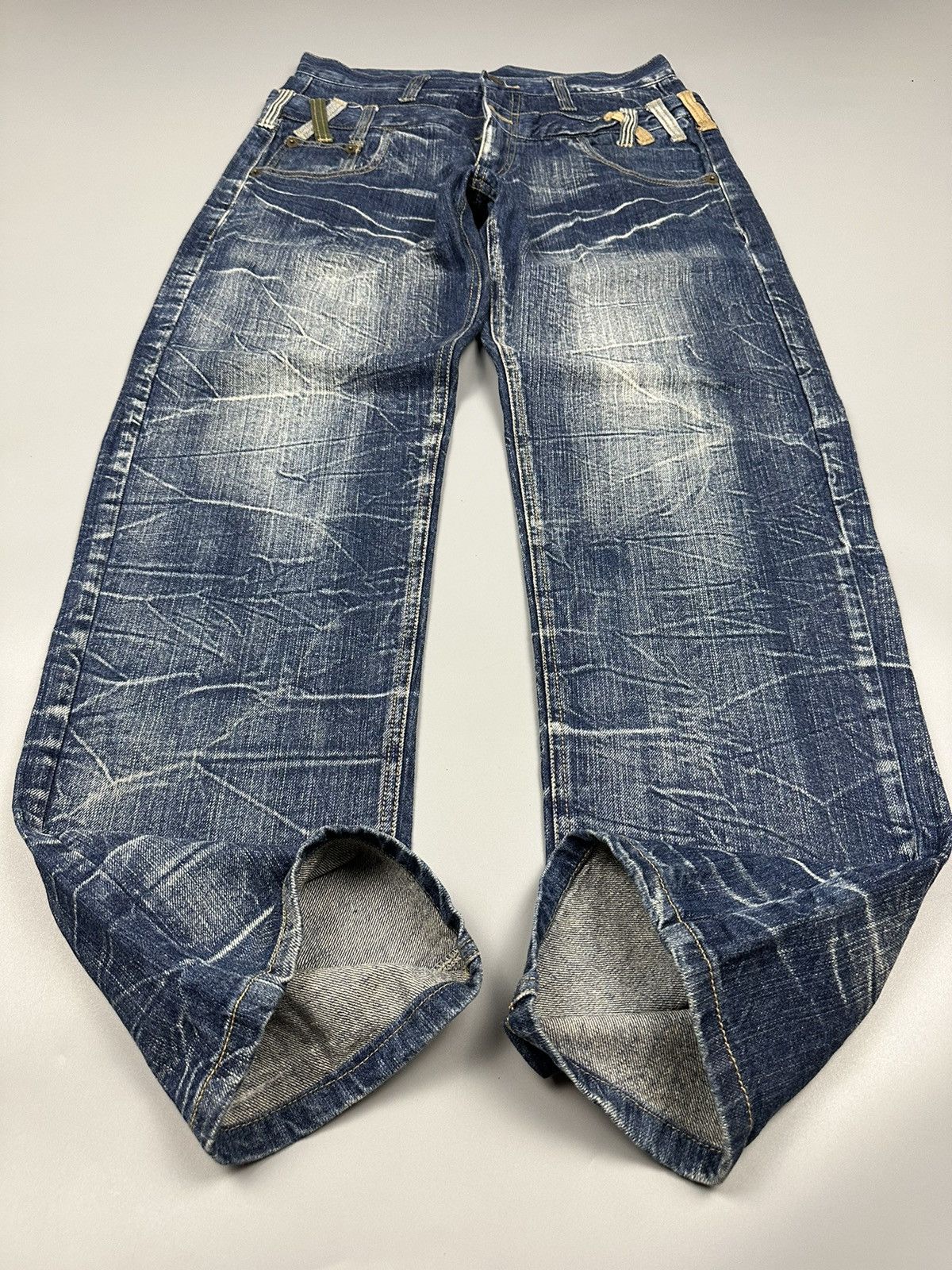 If Six Was Nine × Le Grande Bleu (L.G.B.) Japanese Double Waist Whiskered Denim Size US 31 - 7 Thumbnail