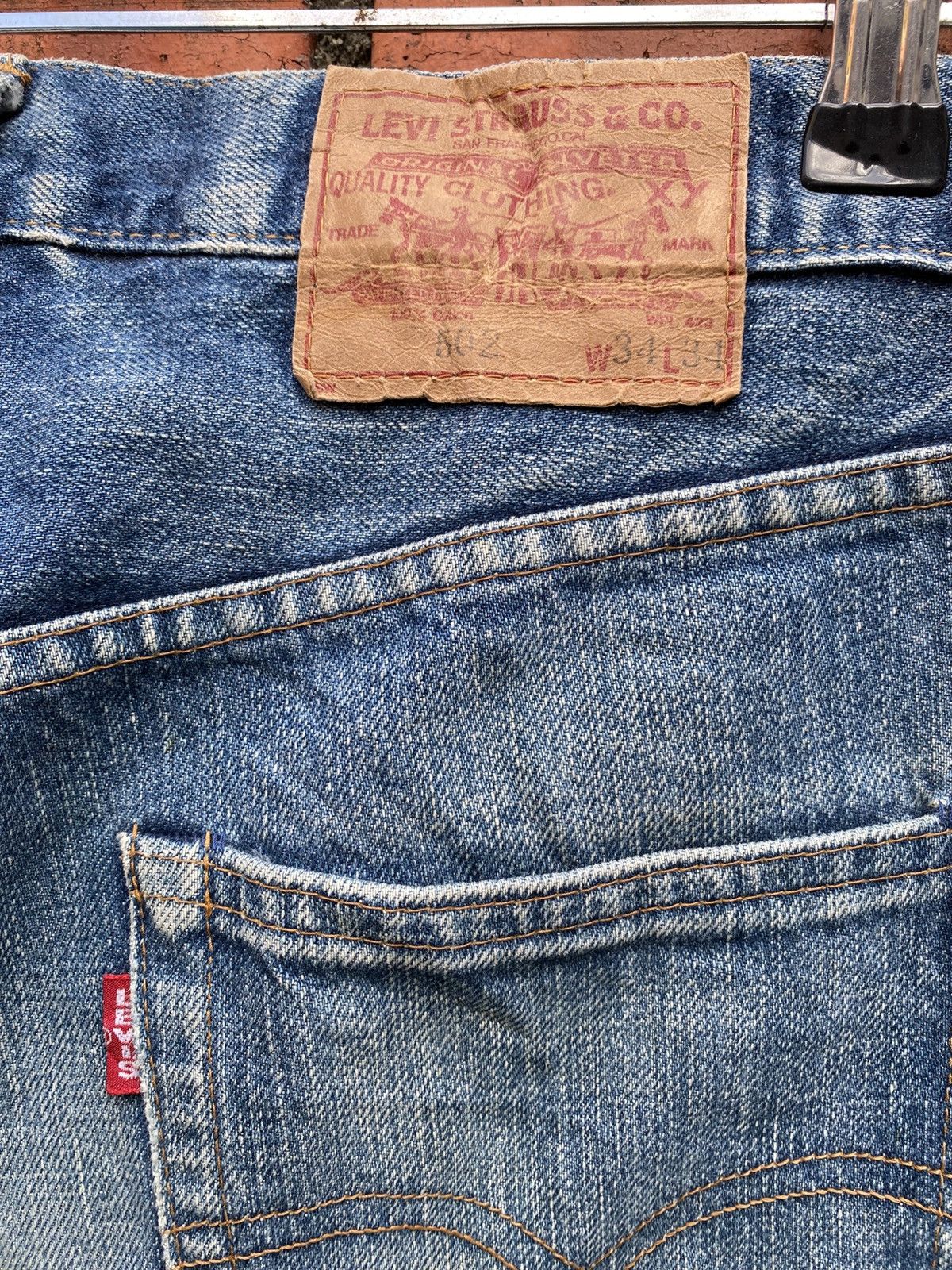 Levi's Vintage Clothing W33x30.5 Vintage levi's 502 redline big E made in JAPAN Size US 33 - 4 Thumbnail
