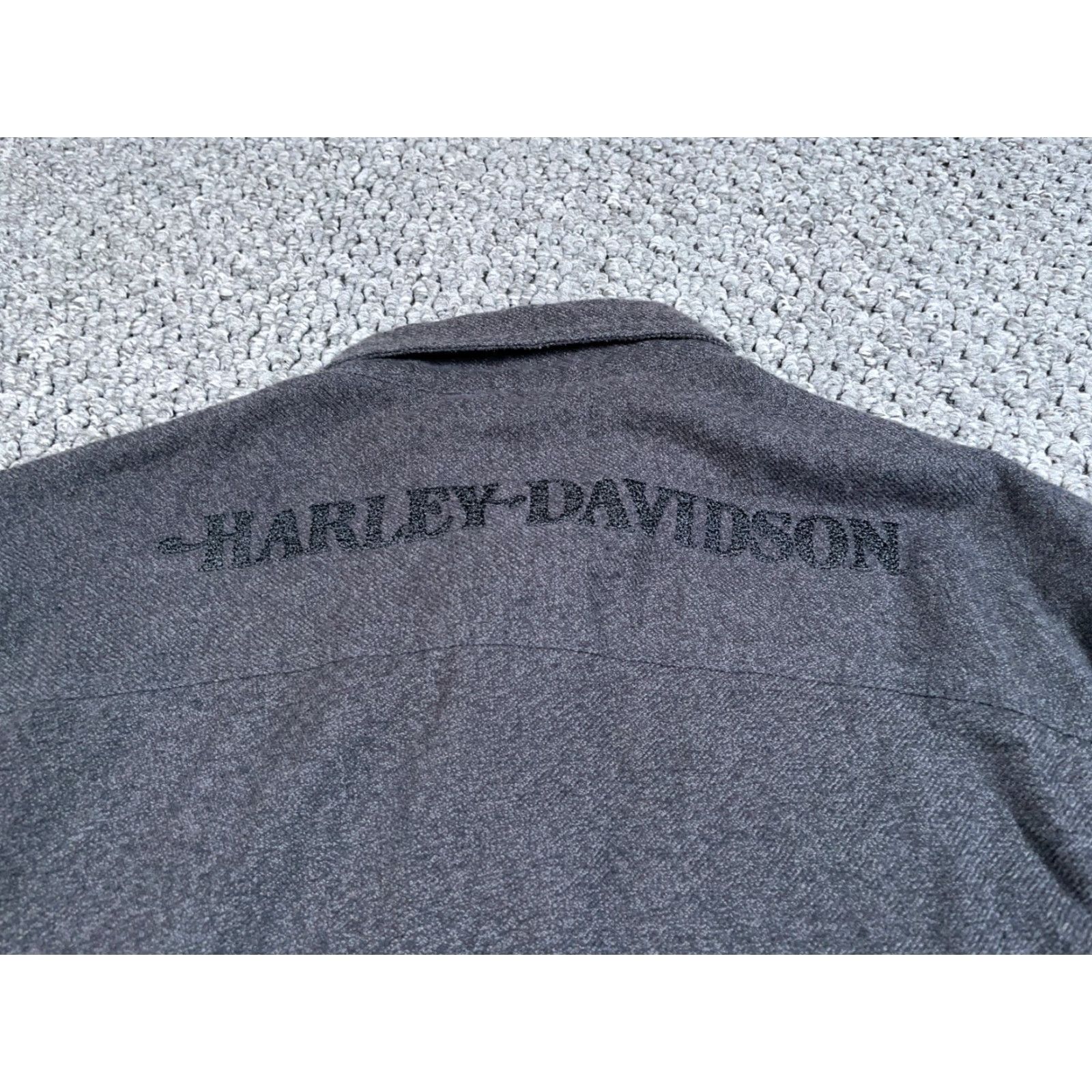 Harley Davidson VINTAGE Harley-Davidson Flannel Shirt Adult M Dark Gray Lightweight Embroidered Size US M / EU 48-50 / 2 - 5 Thumbnail
