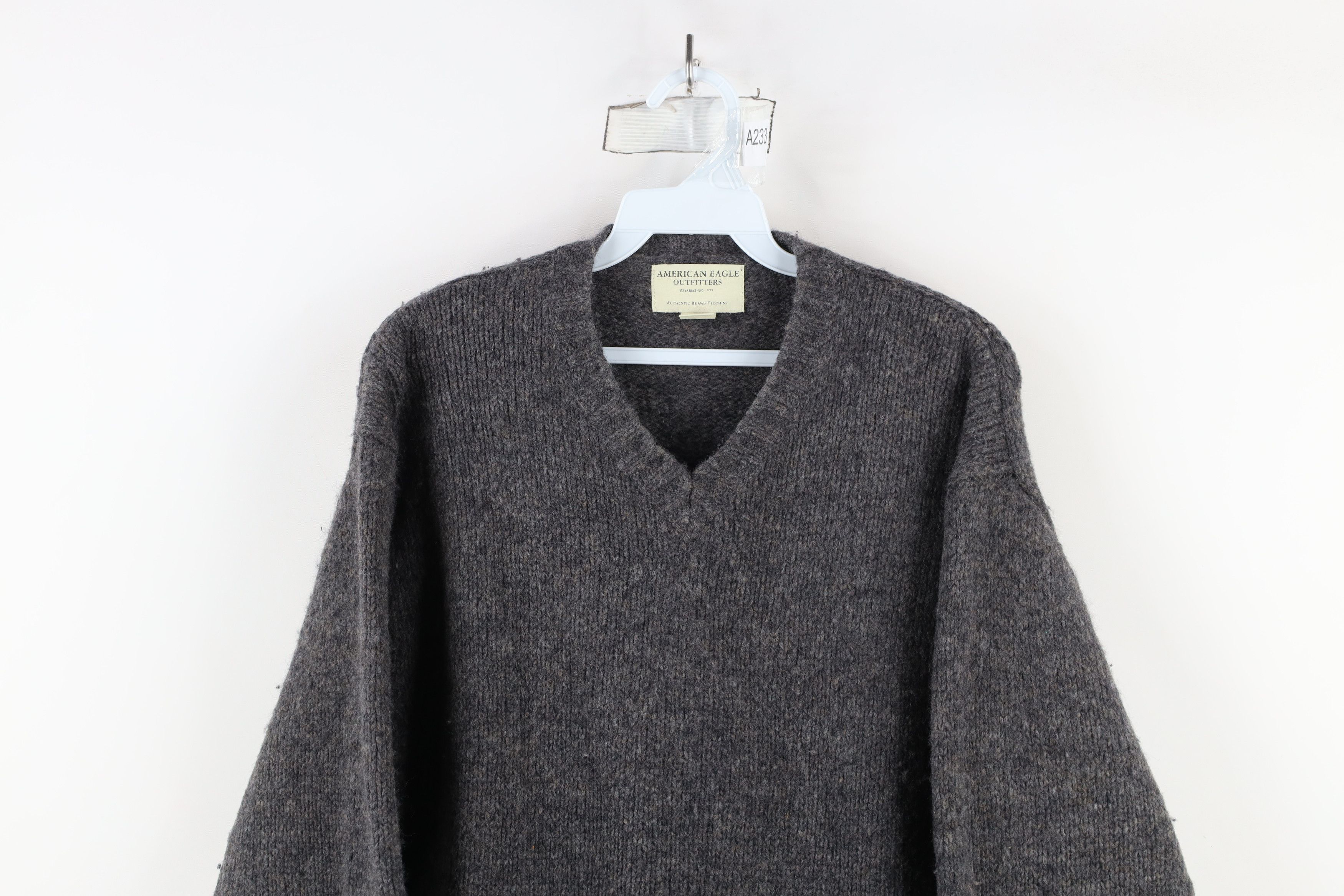 American Eagle Outfitters × Vintage Vintage 90s Y2K American Eagle Blend Knit V-Neck Sweater Size US L / EU 52-54 / 3 - 2 Thumbnail