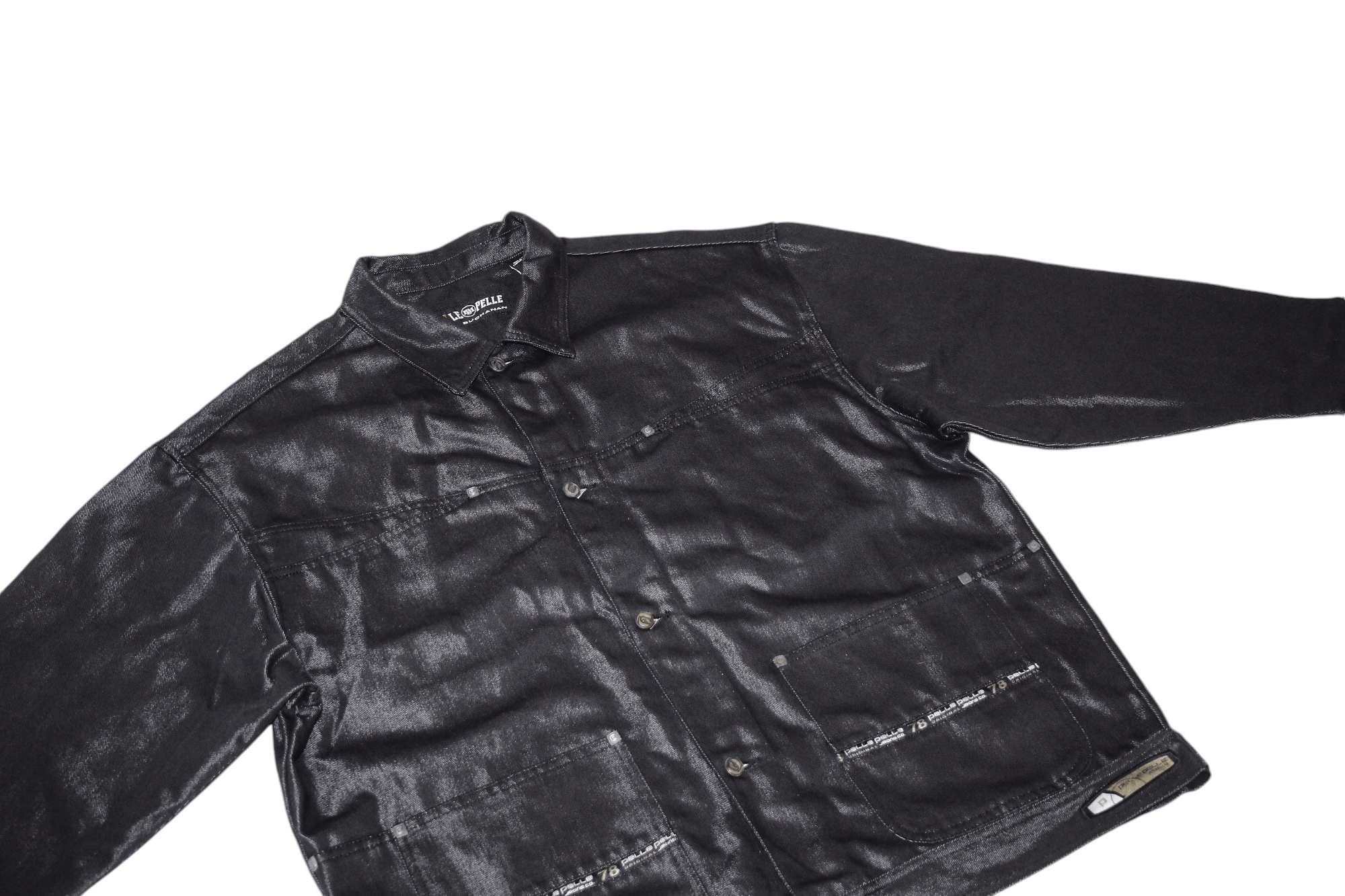 Pelle Pelle VTG Pelle Pelle Black Shrkdnm OG Baggy Chore Jacket Size US XXL / EU 58 / 5 - 2 Thumbnail